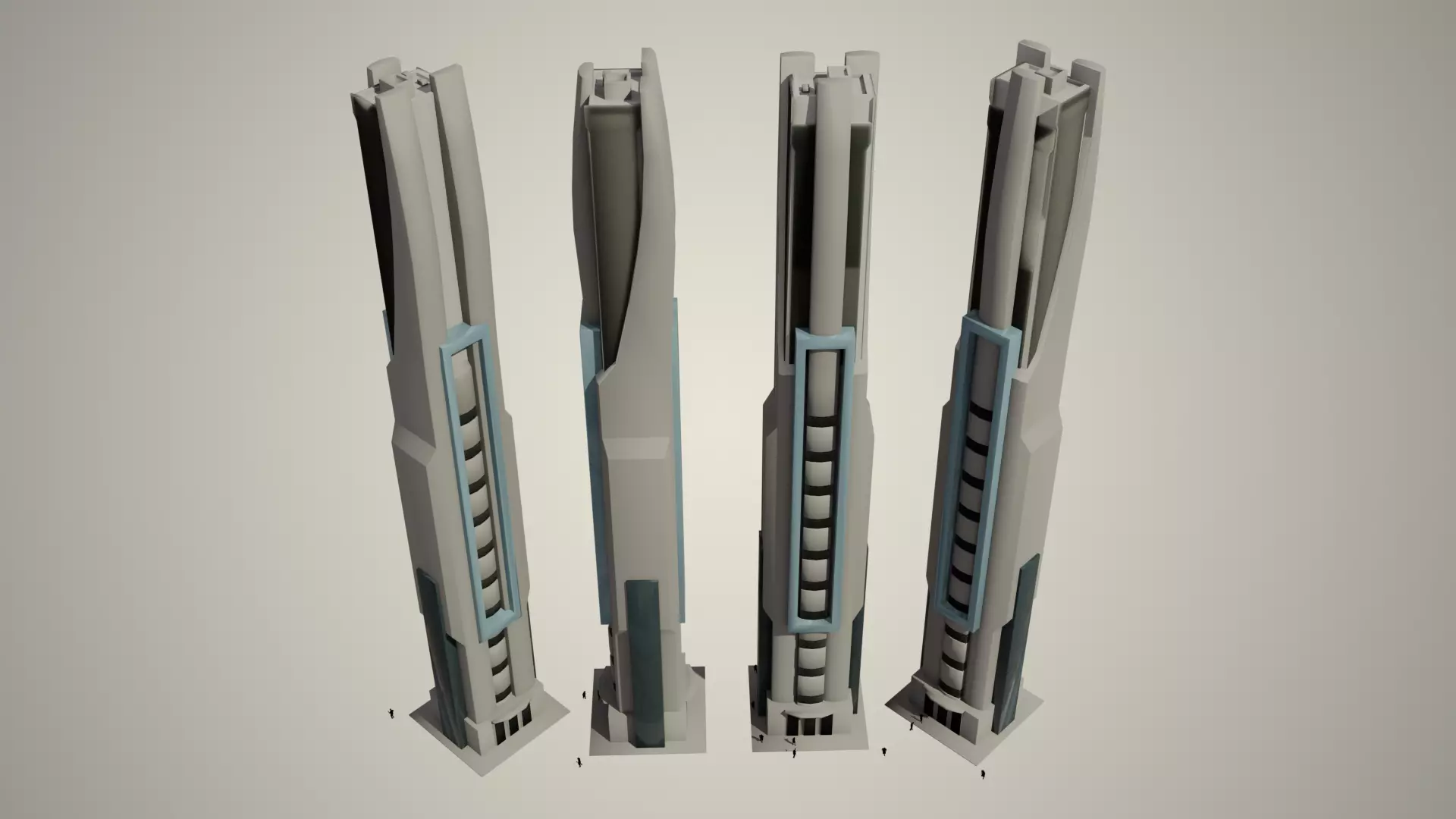 Iso Tower05 Low-poly 3D model_0