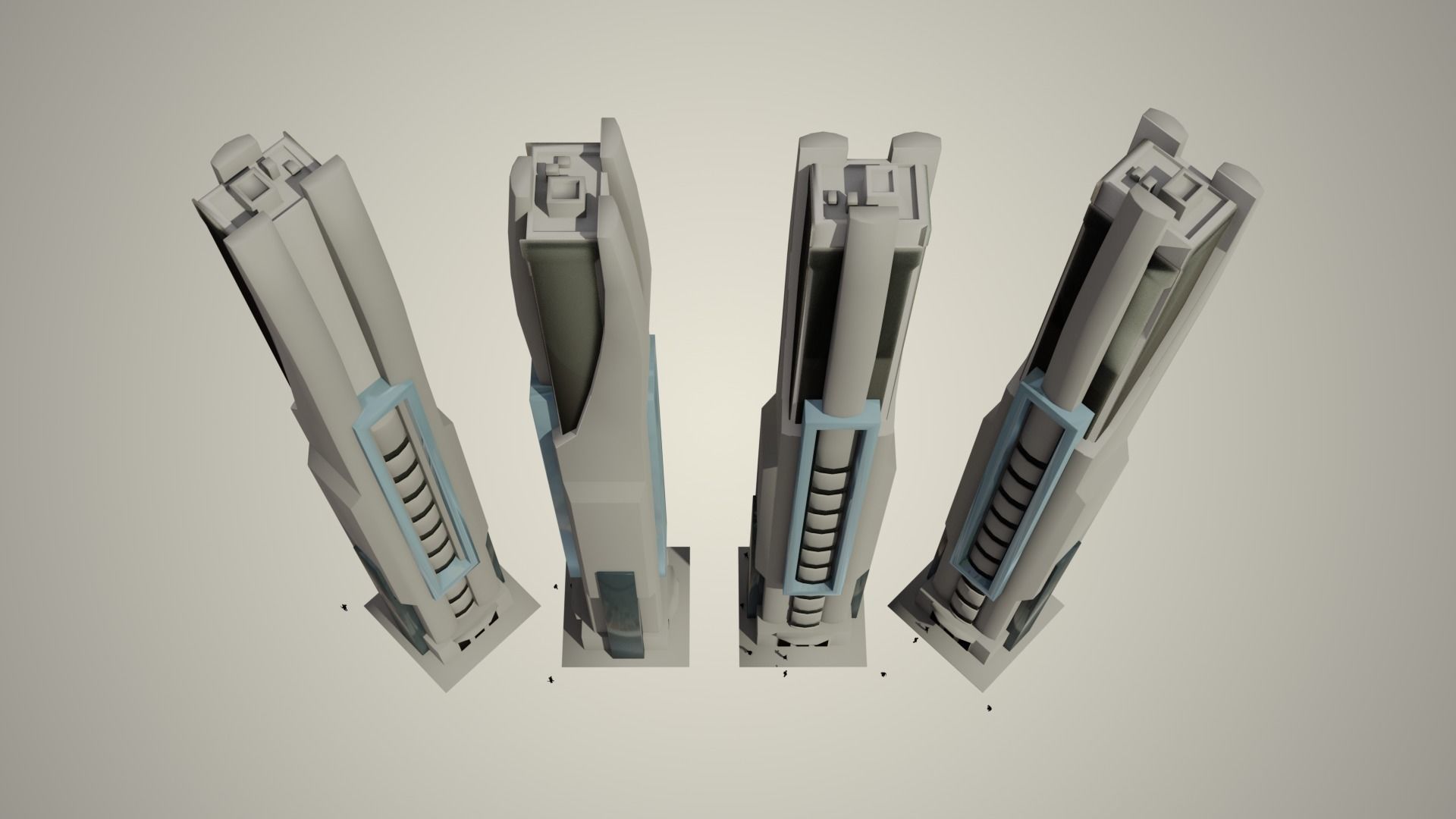 Iso Tower05 Low-poly 3D model_1