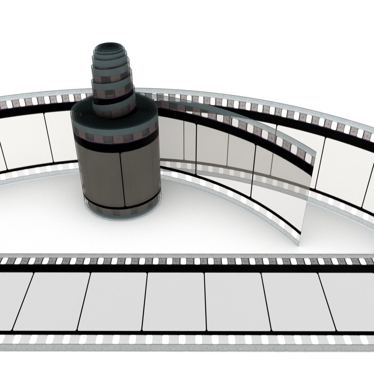 Motion Picture Film Roll 3D model_3