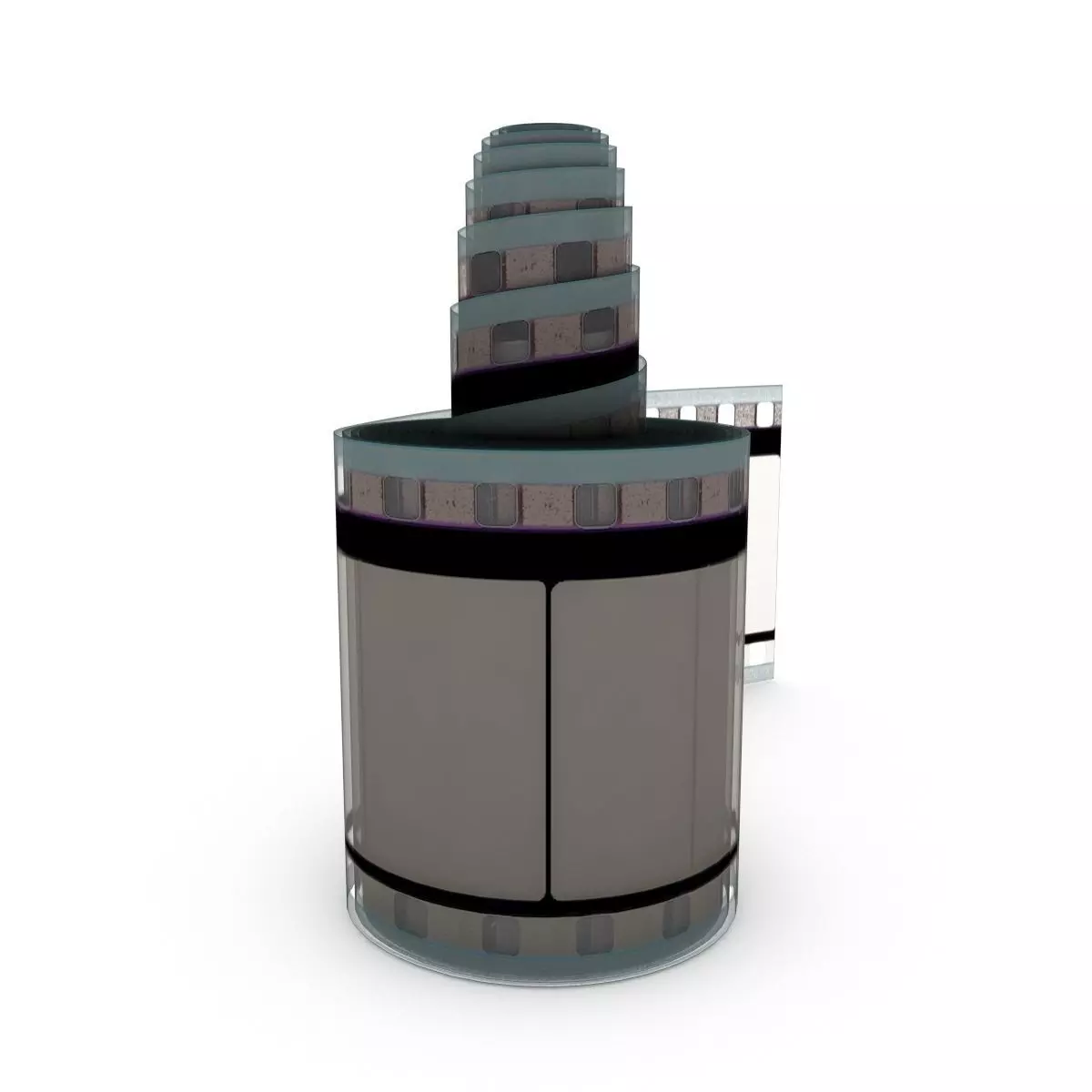 Motion Picture Film Roll 3D model_0