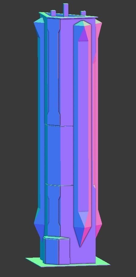 Iso Tower06 Low-poly 3D model_4