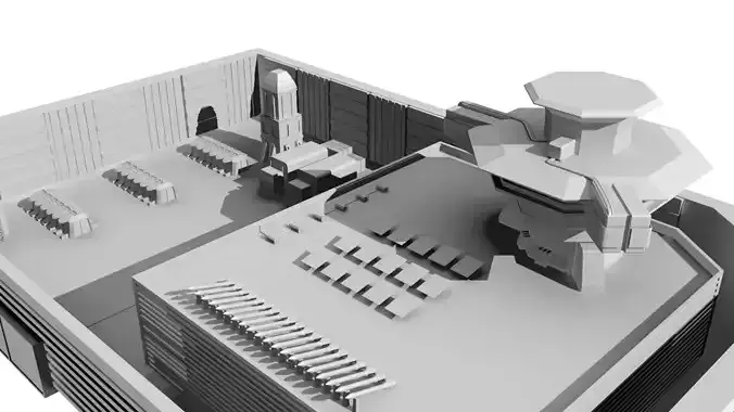 Sci- Fi Military Base Free low-poly 3D model