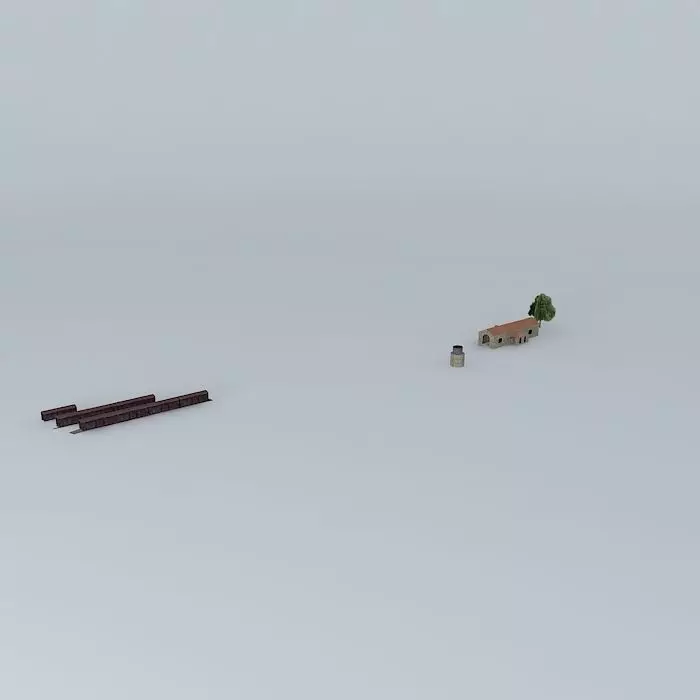 Railway station Free 3D model_0