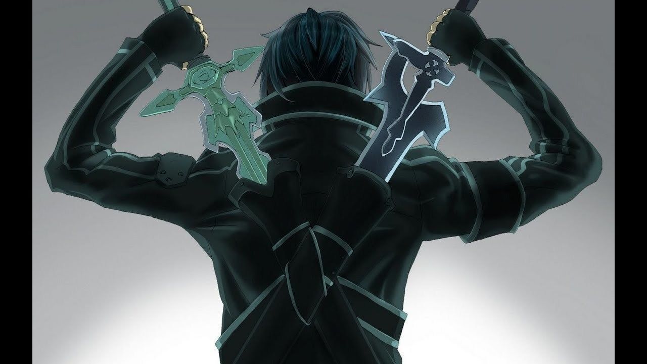 Swords - Dark Repulser and Elucidator - Sword Art Online Low-poly 3D model_19