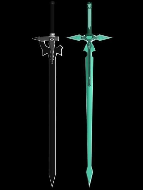 Swords - Dark Repulser and Elucidator - Sword Art Online Low-poly 3D model_13