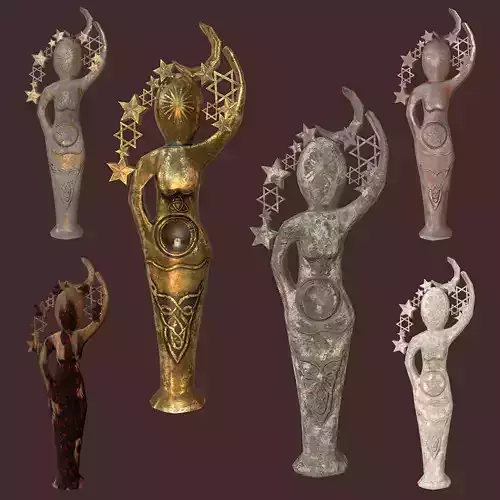 Pagan Candle Statue Decoration Free low-poly 3D model