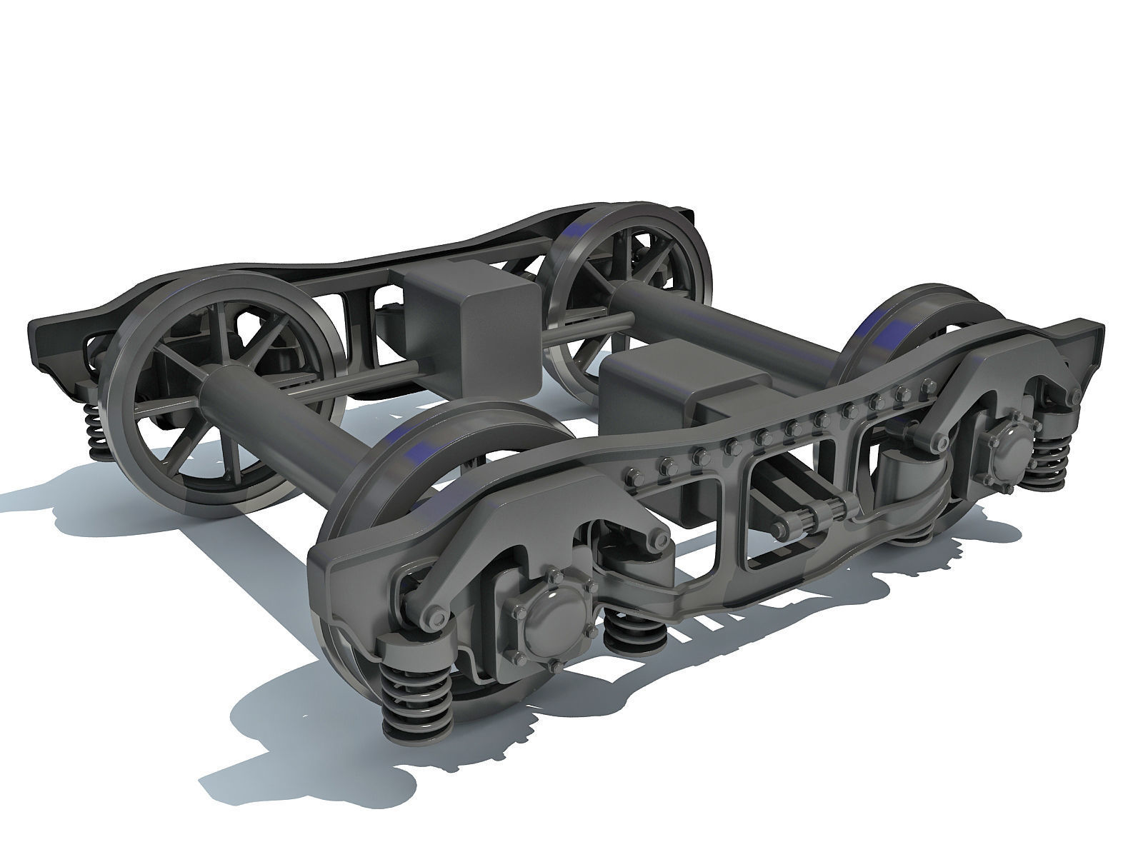 Train Bogie Wheels 3D model_5