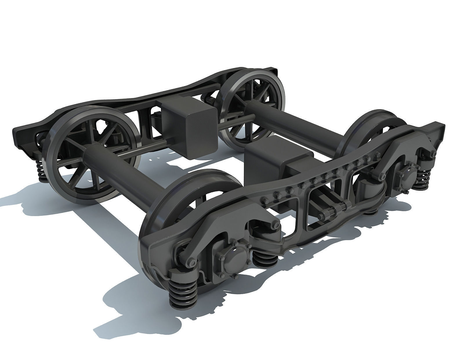 Train Bogie Wheels 3D model_1