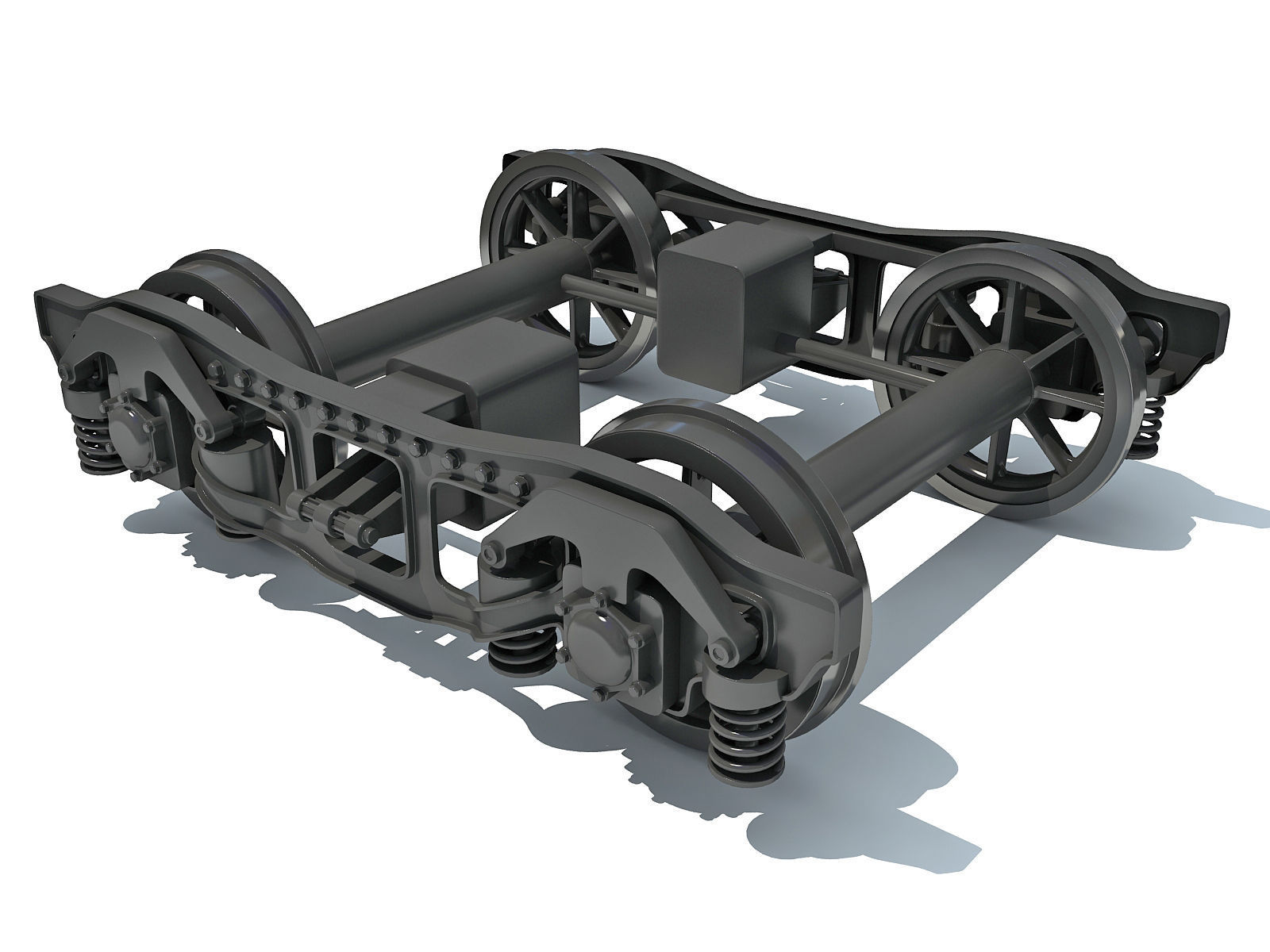 Train Bogie Wheels 3D model_3
