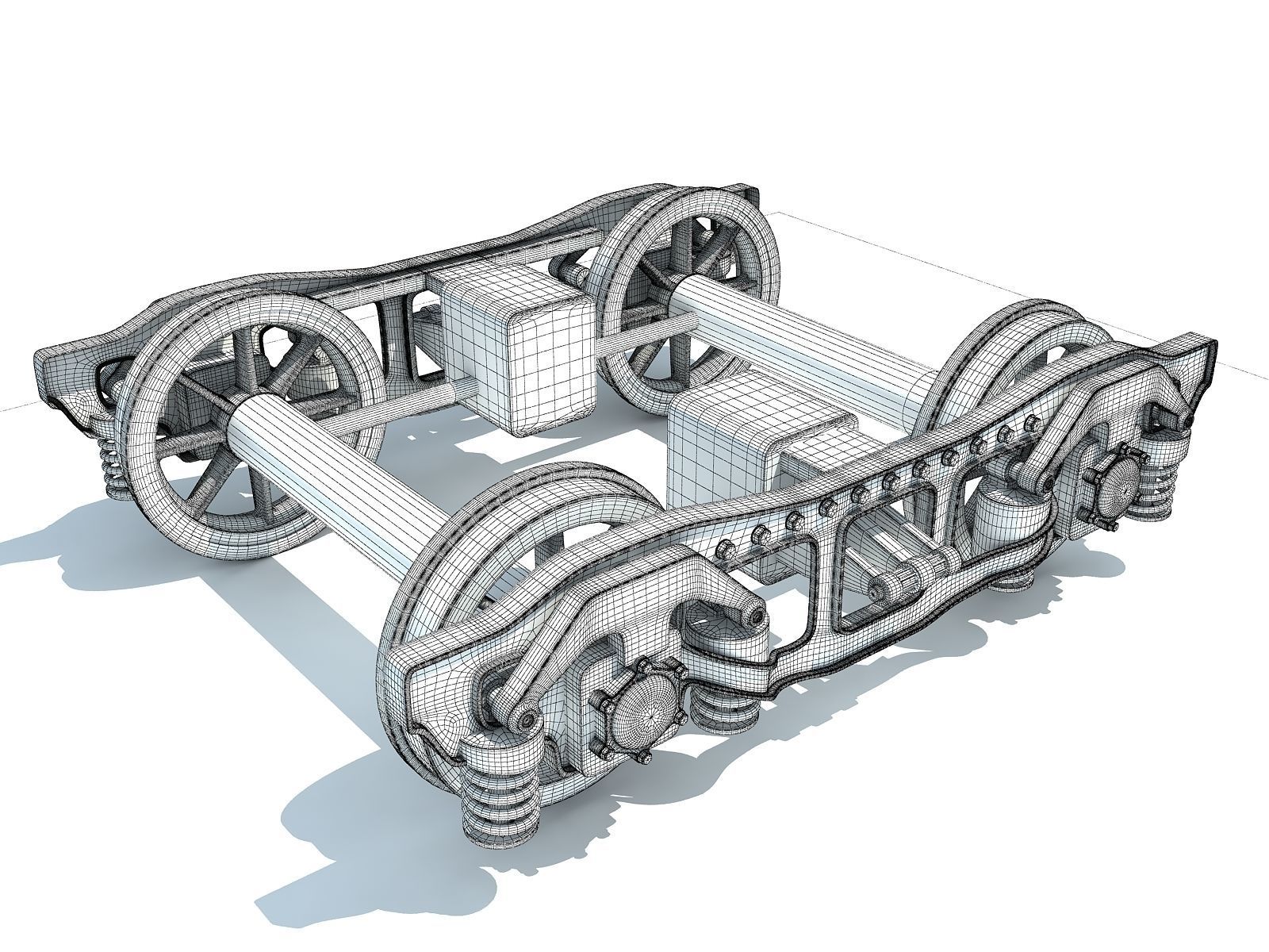 Train Bogie Wheels 3D model_6