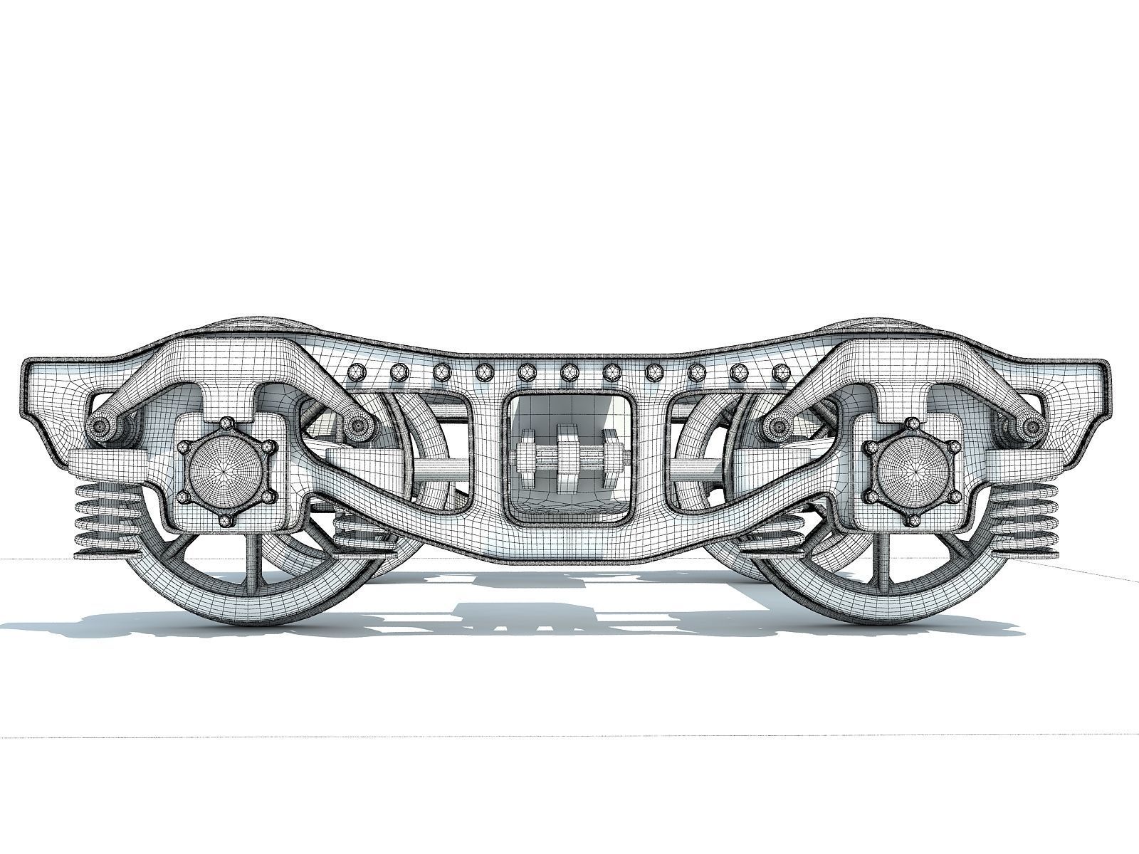 Train Bogie Wheels 3D model_9