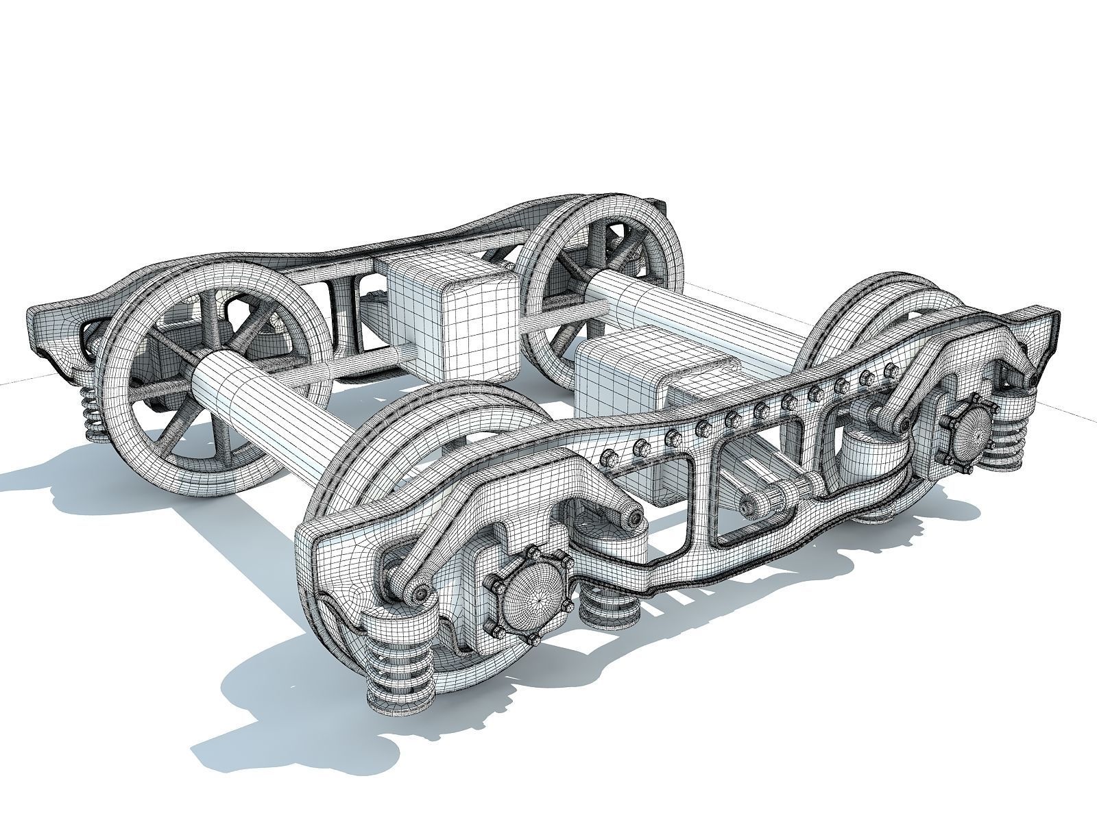 Train Bogie Wheels 3D model_8