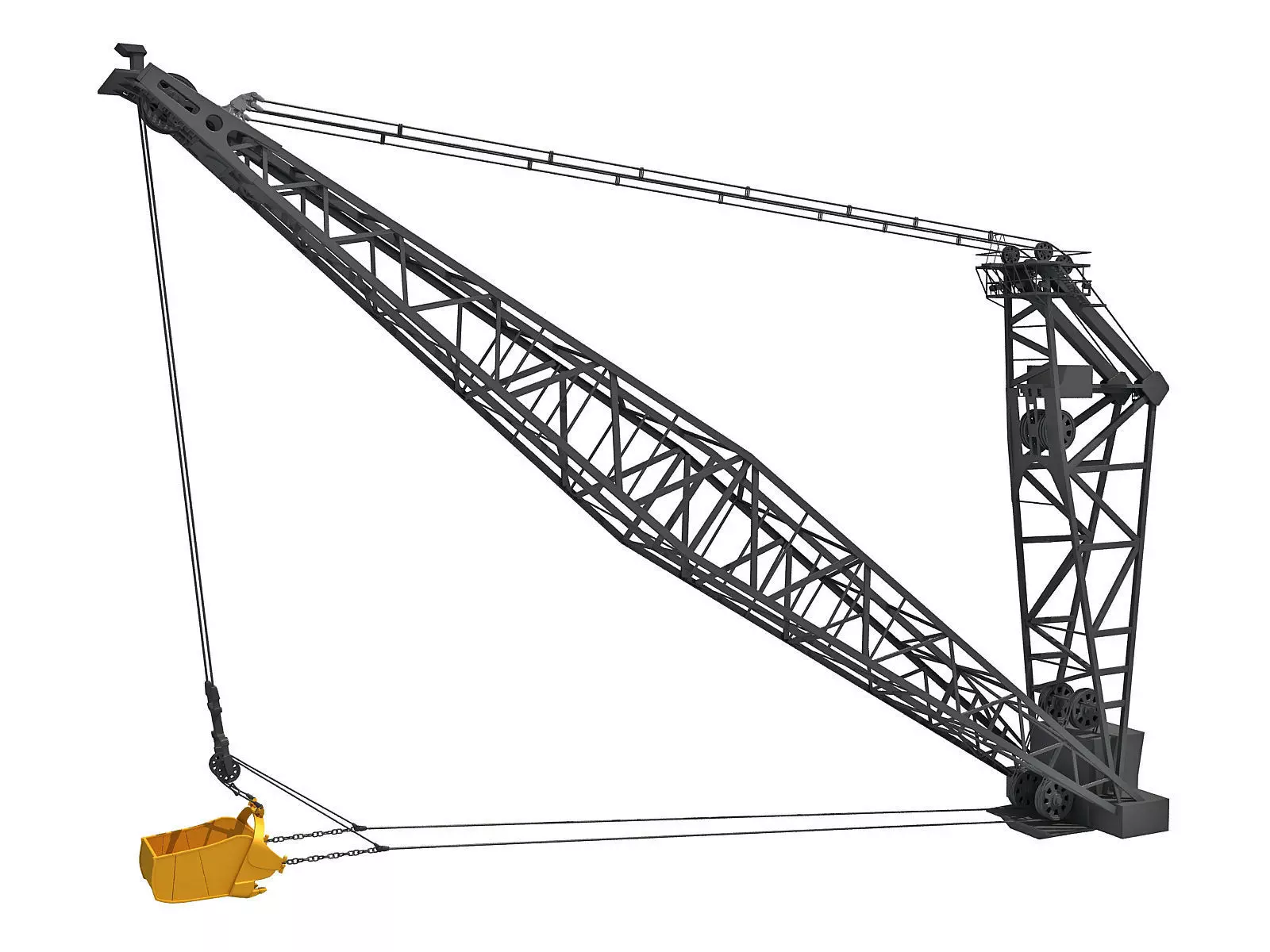 Dragline Excavator Bucket 3D model_0