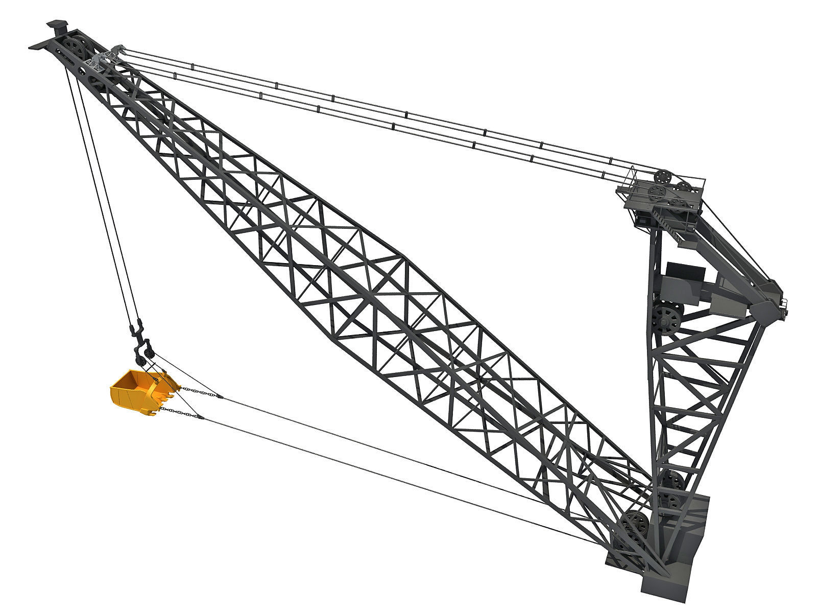 Dragline Excavator Bucket 3D model_2