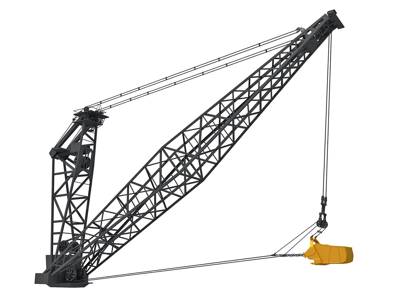 Dragline Excavator Bucket 3D model_4