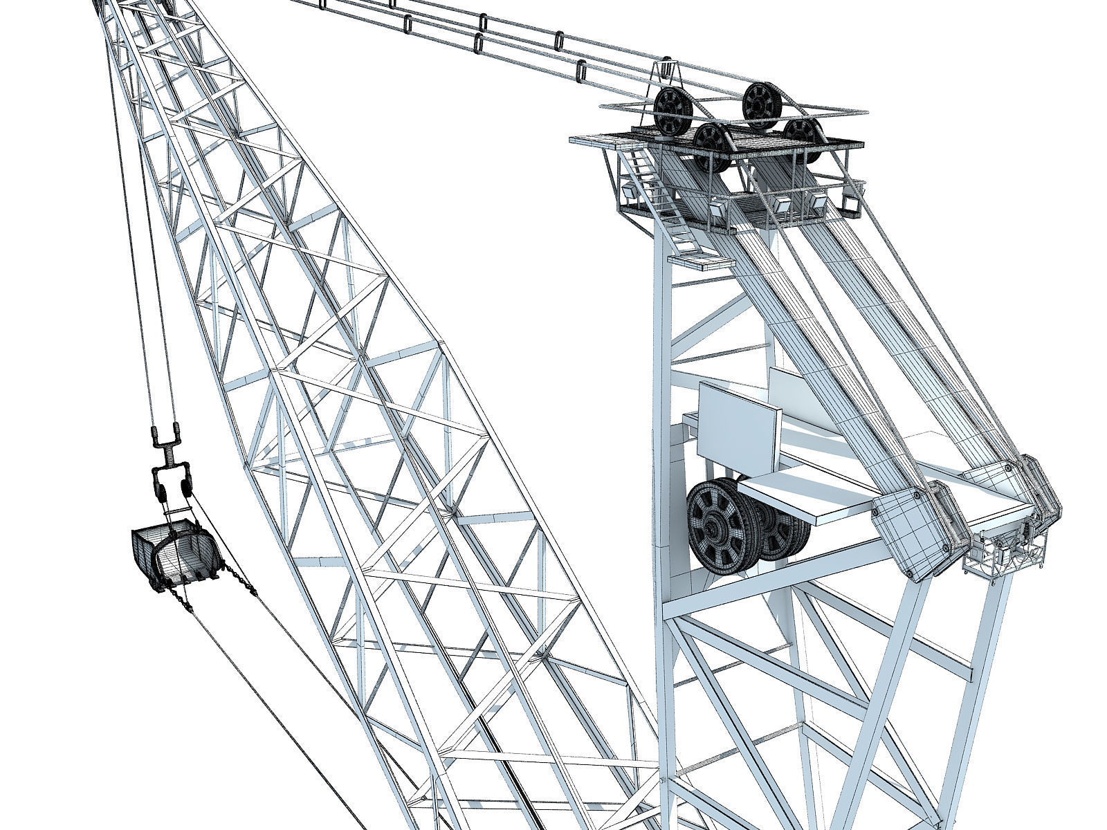 Dragline Excavator Bucket 3D model_12