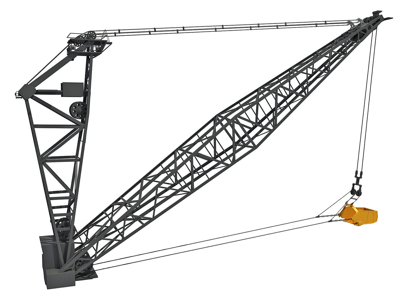 Dragline Excavator Bucket 3D model_3