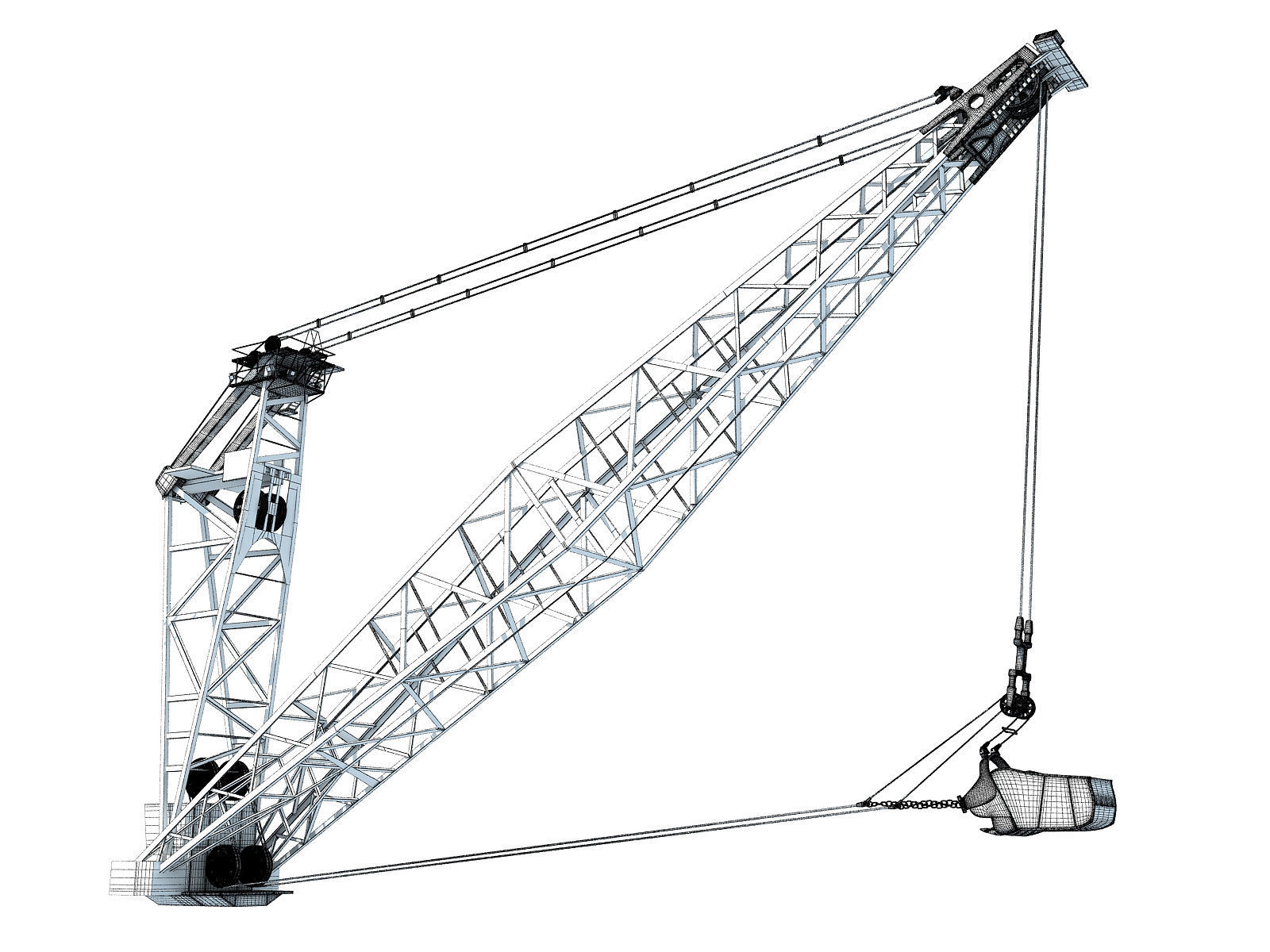 Dragline Excavator Bucket 3D model_11