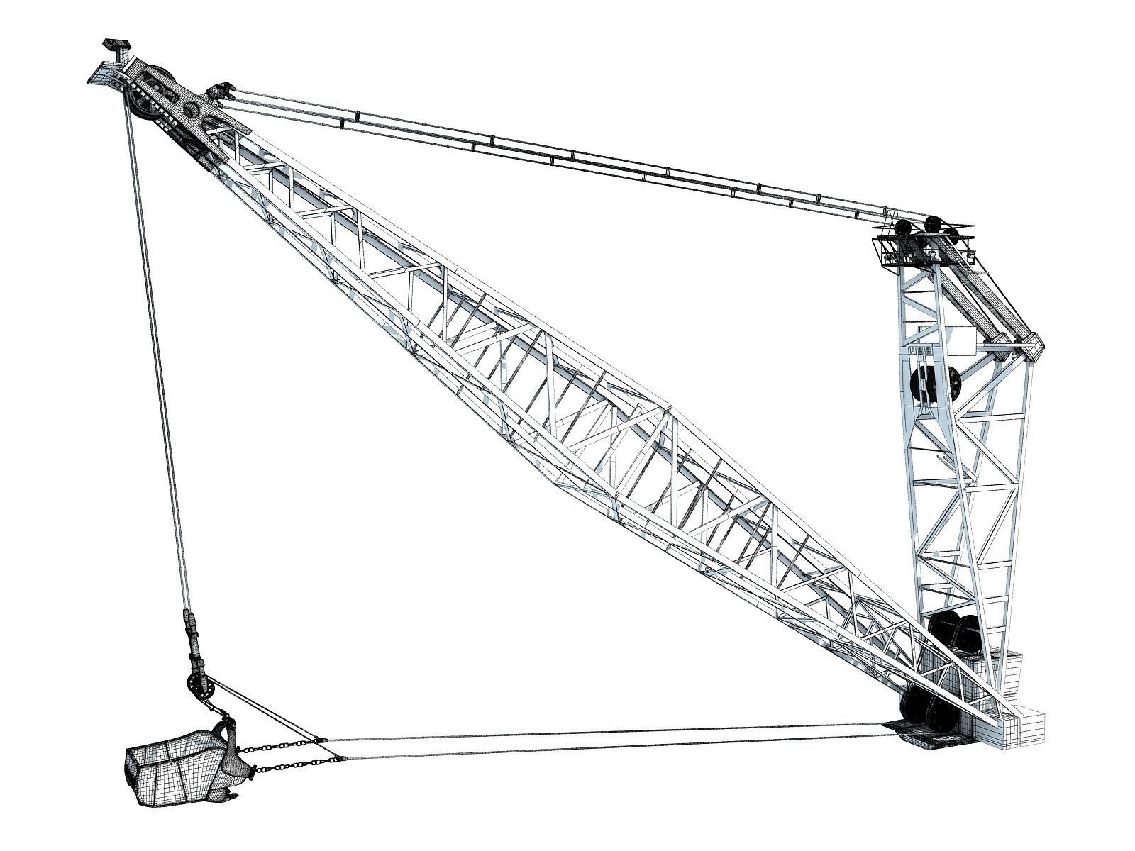 Dragline Excavator Bucket 3D model_9