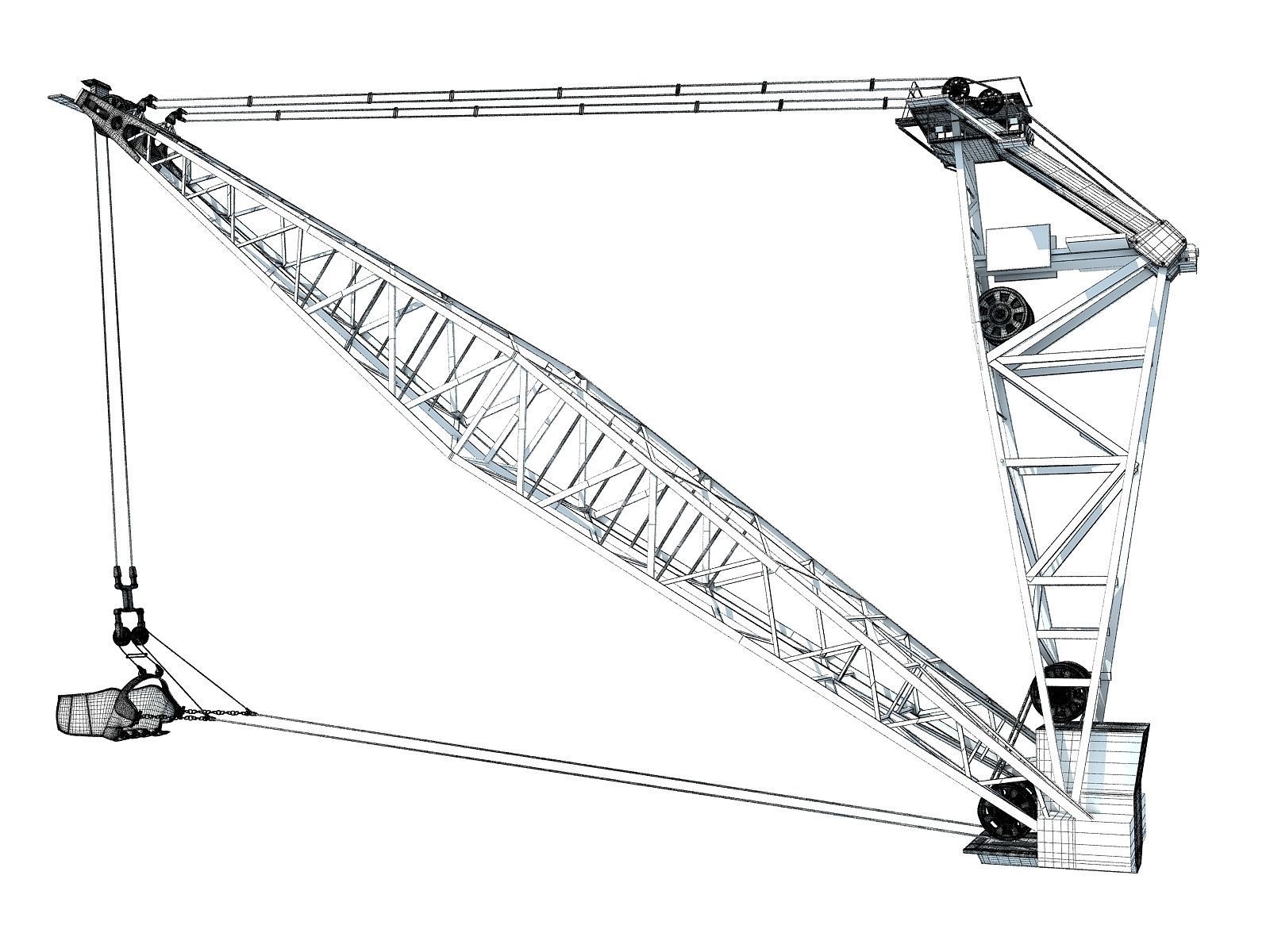 Dragline Excavator Bucket 3D model_10