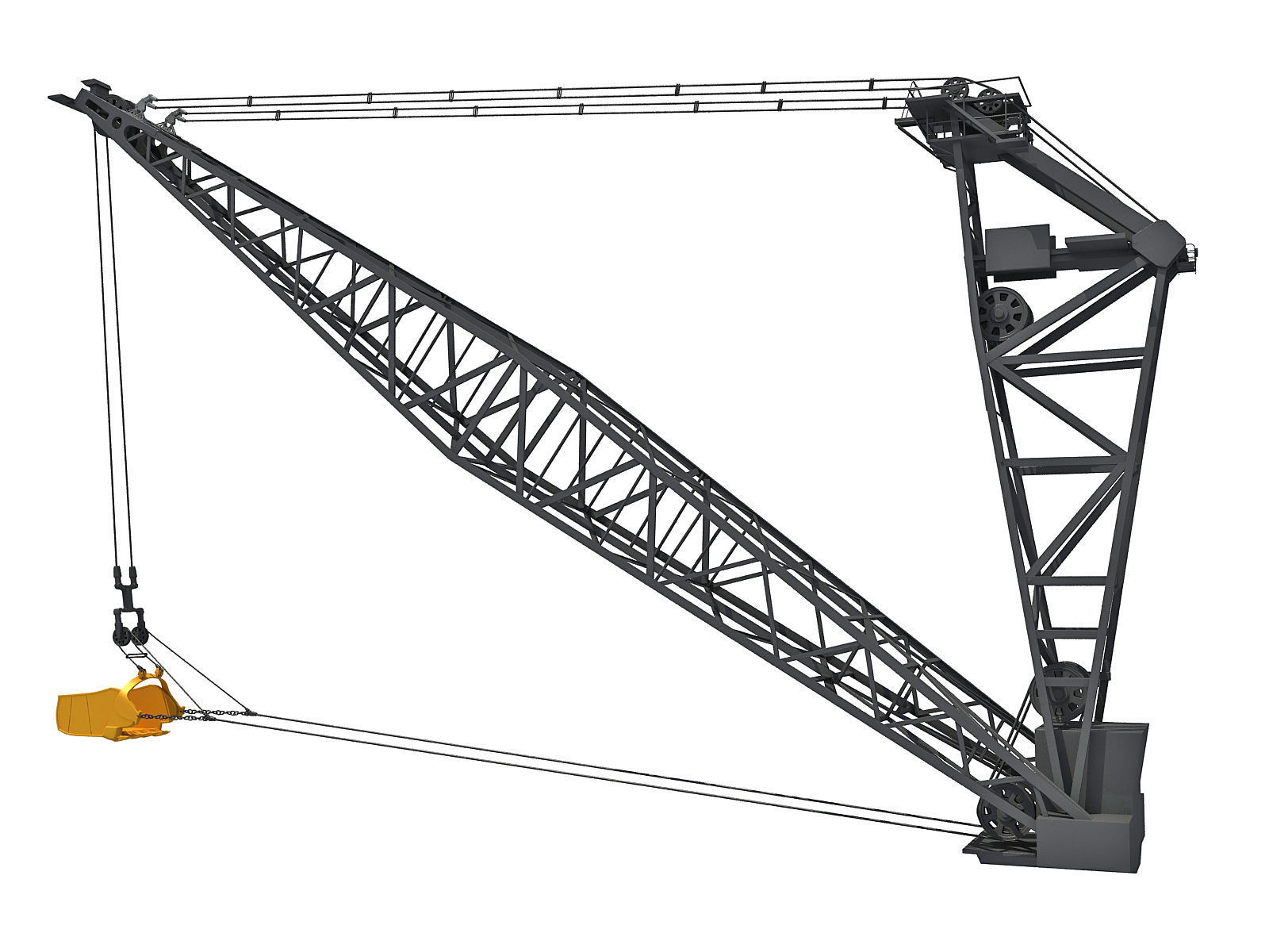 Dragline Excavator Bucket 3D model_1