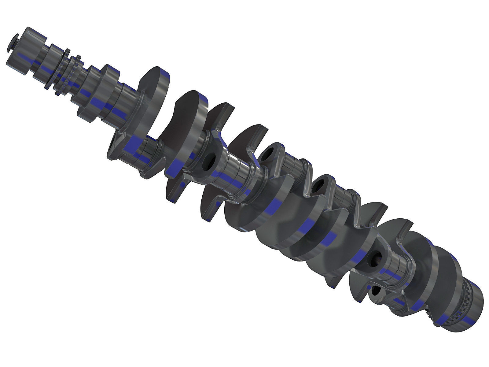 V12 Crankshaft 3D model_4
