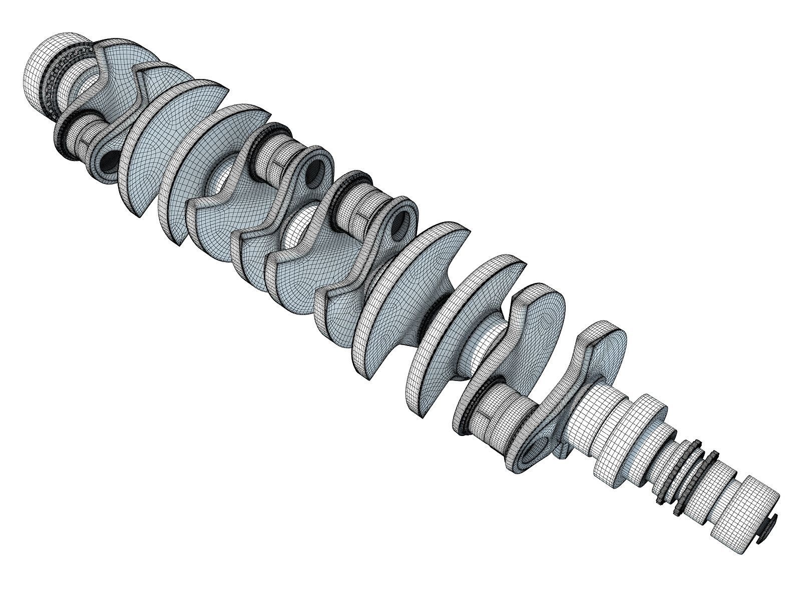 V12 Crankshaft 3D model_5