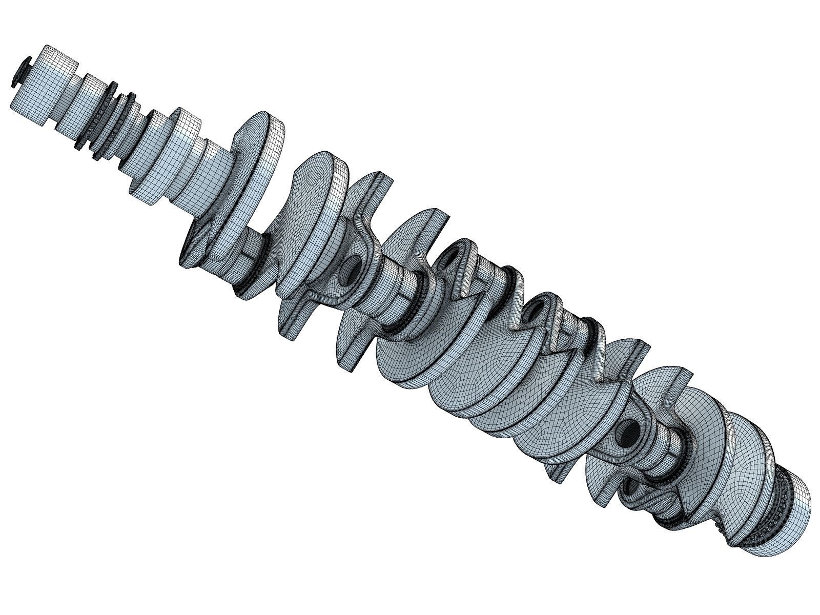 V12 Crankshaft 3D model_8