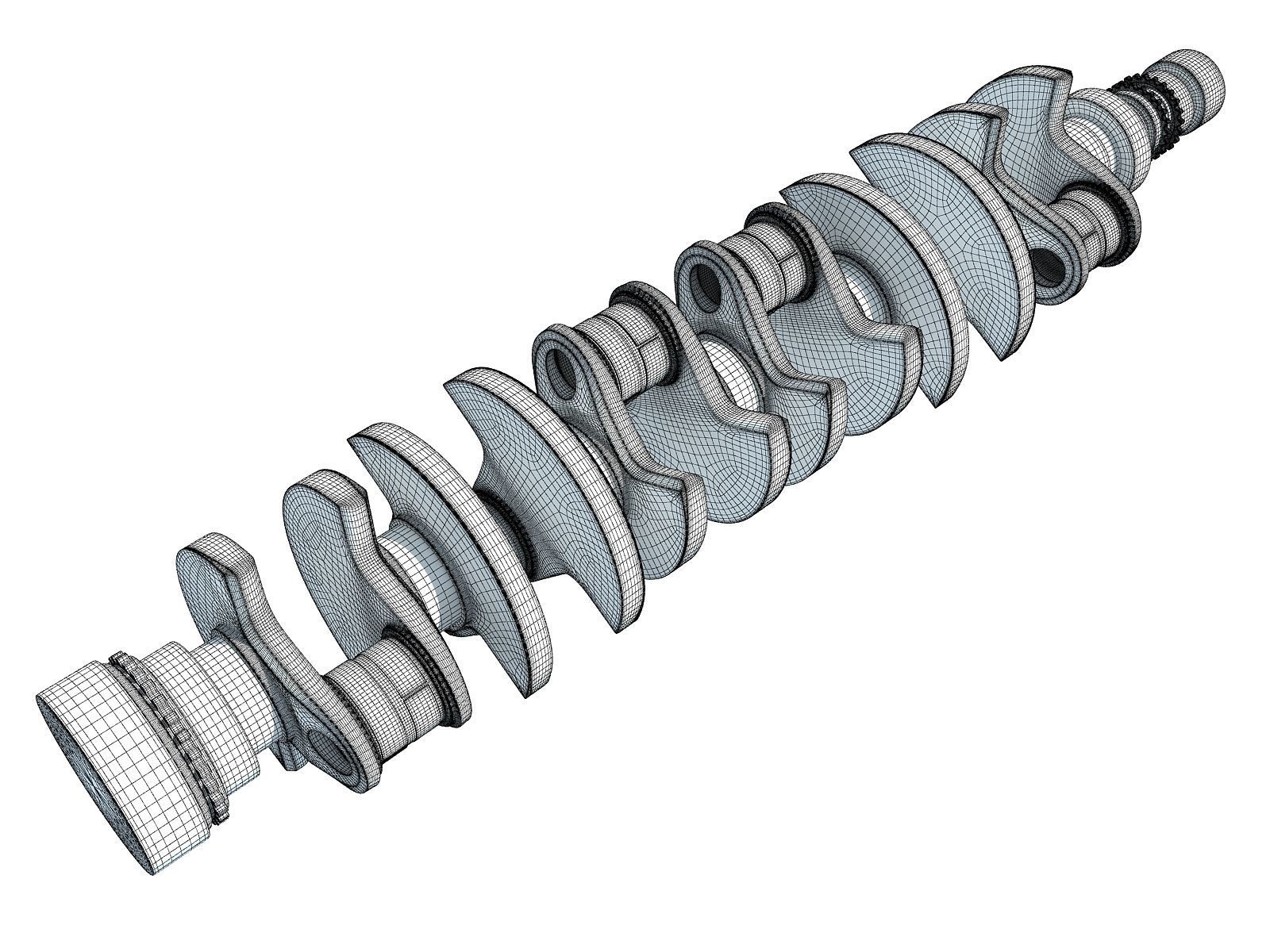 V12 Crankshaft 3D model_6
