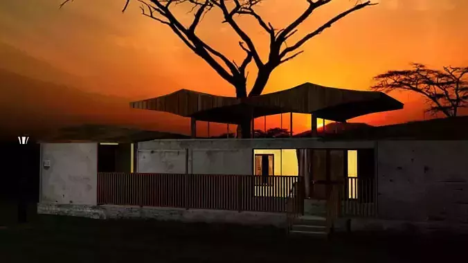 Exterior Sunrise Low-poly 3D model