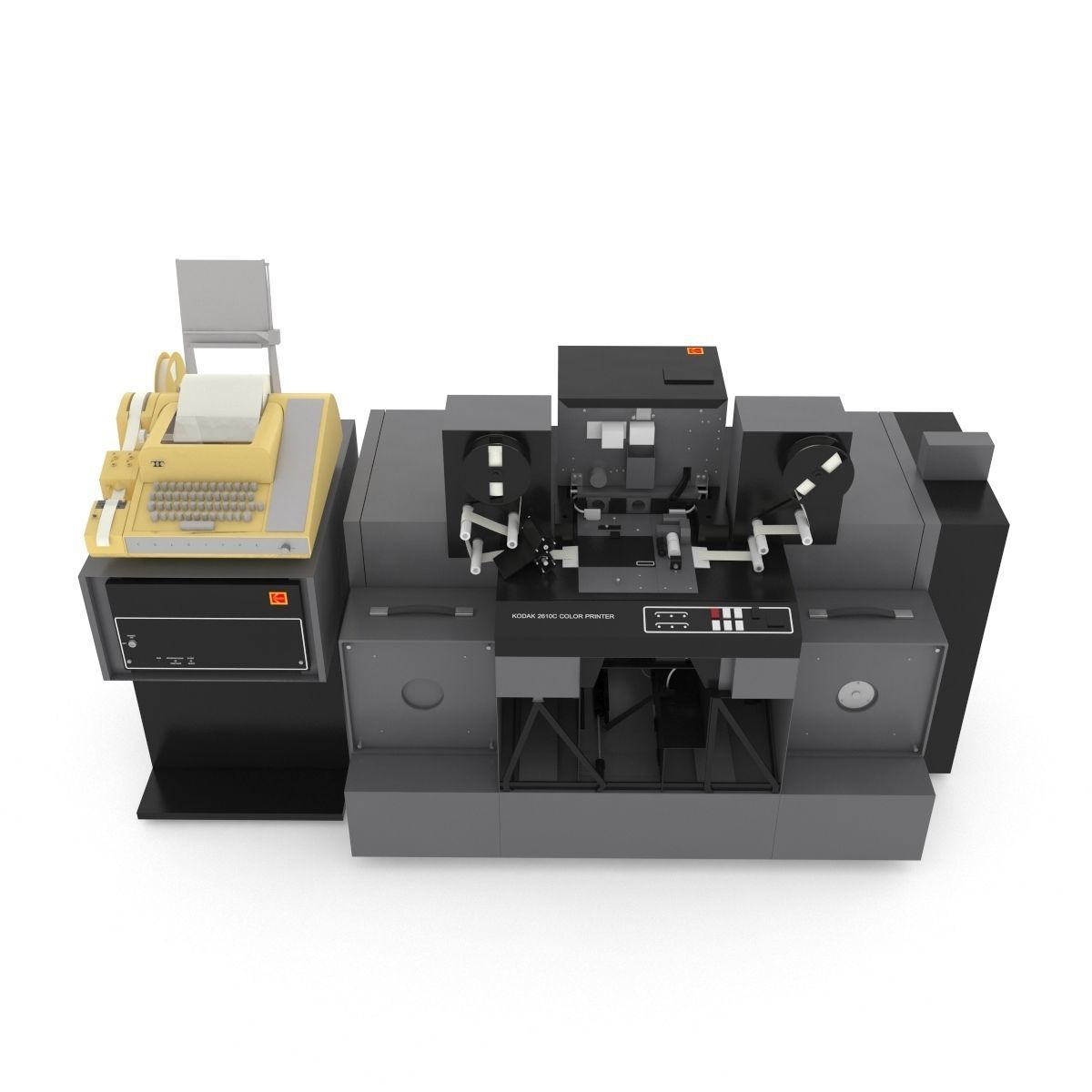 1982 Kodak 2610-C Color Printer-Computer Assembly 3D model_2