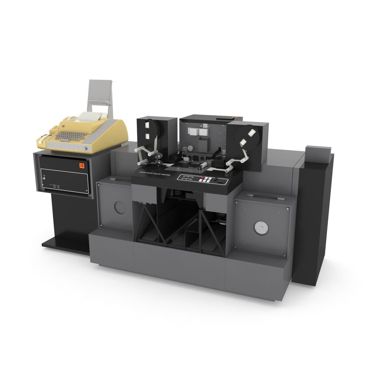1982 Kodak 2610-C Color Printer-Computer Assembly 3D model_1