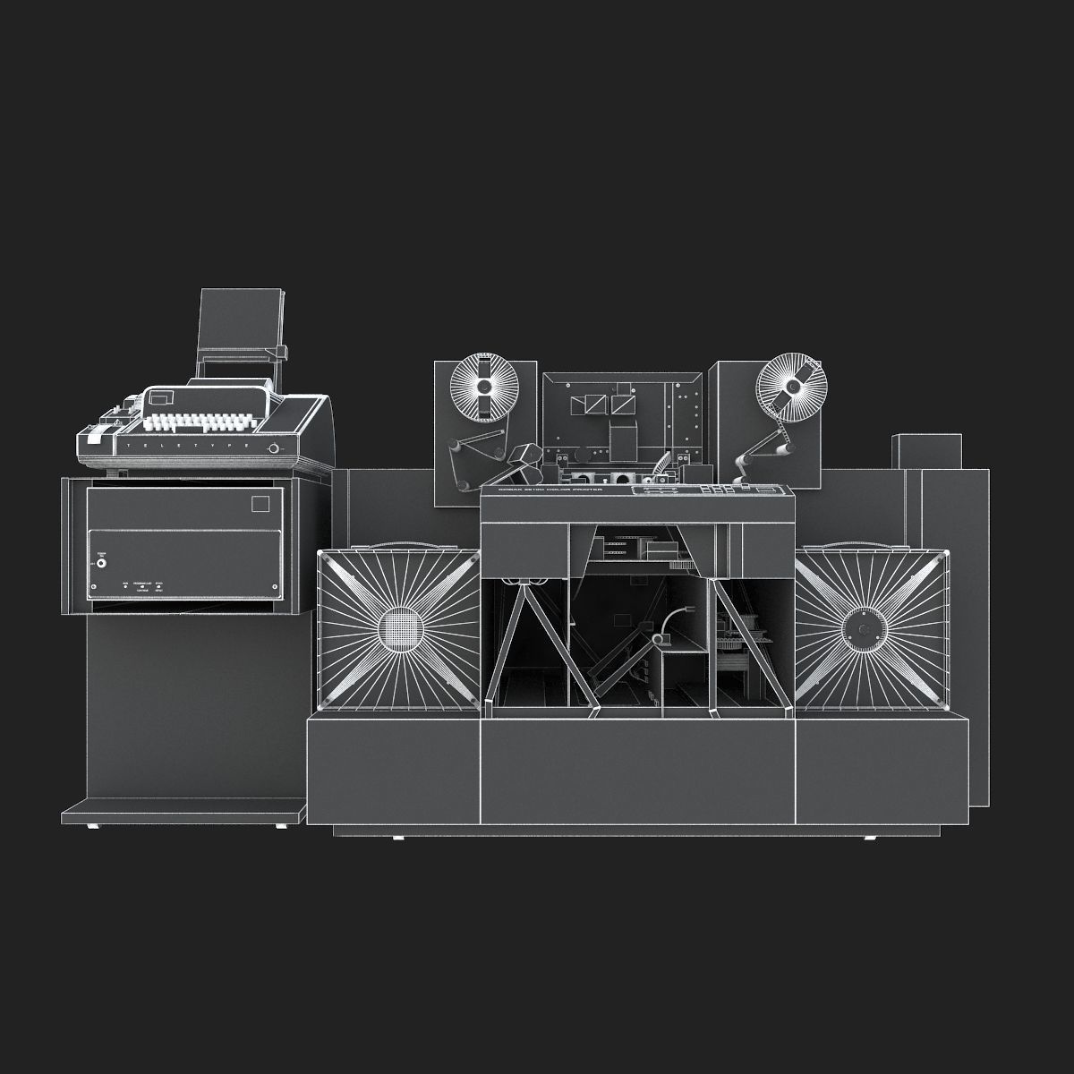 1982 Kodak 2610-C Color Printer-Computer Assembly 3D model_8