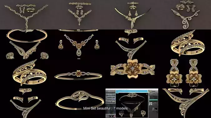 Mini Set beautiful 3D Model Collection