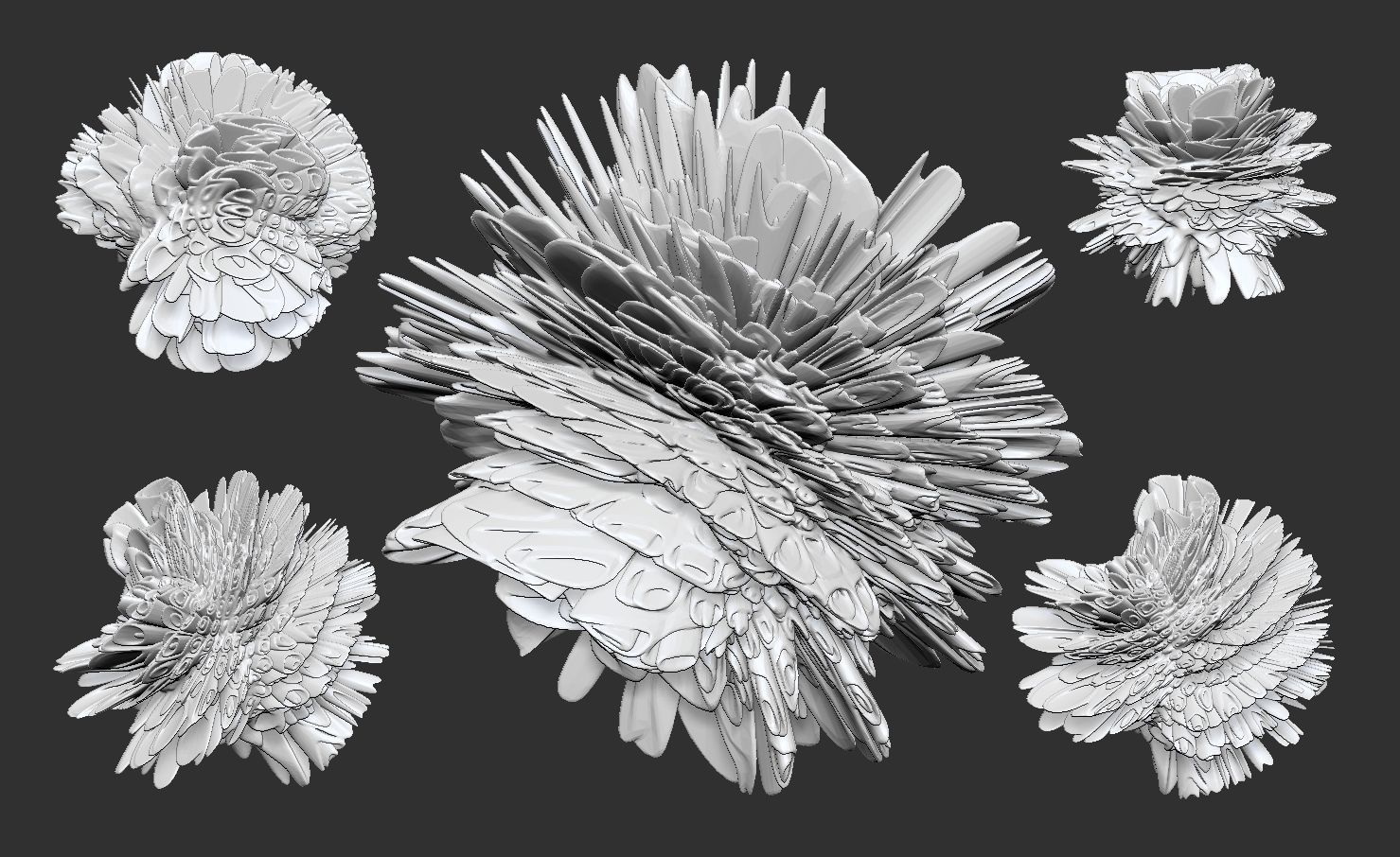 9 Spherical Harmonics Mathematical Sphere Fractals 3D model_8