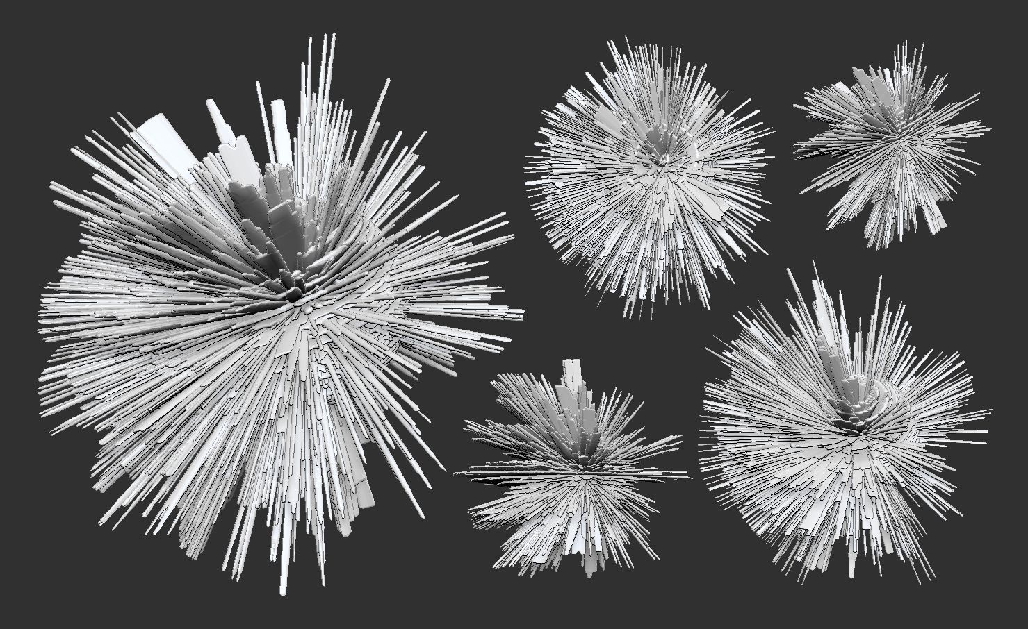 9 Spherical Harmonics Mathematical Sphere Fractals 3D model_6