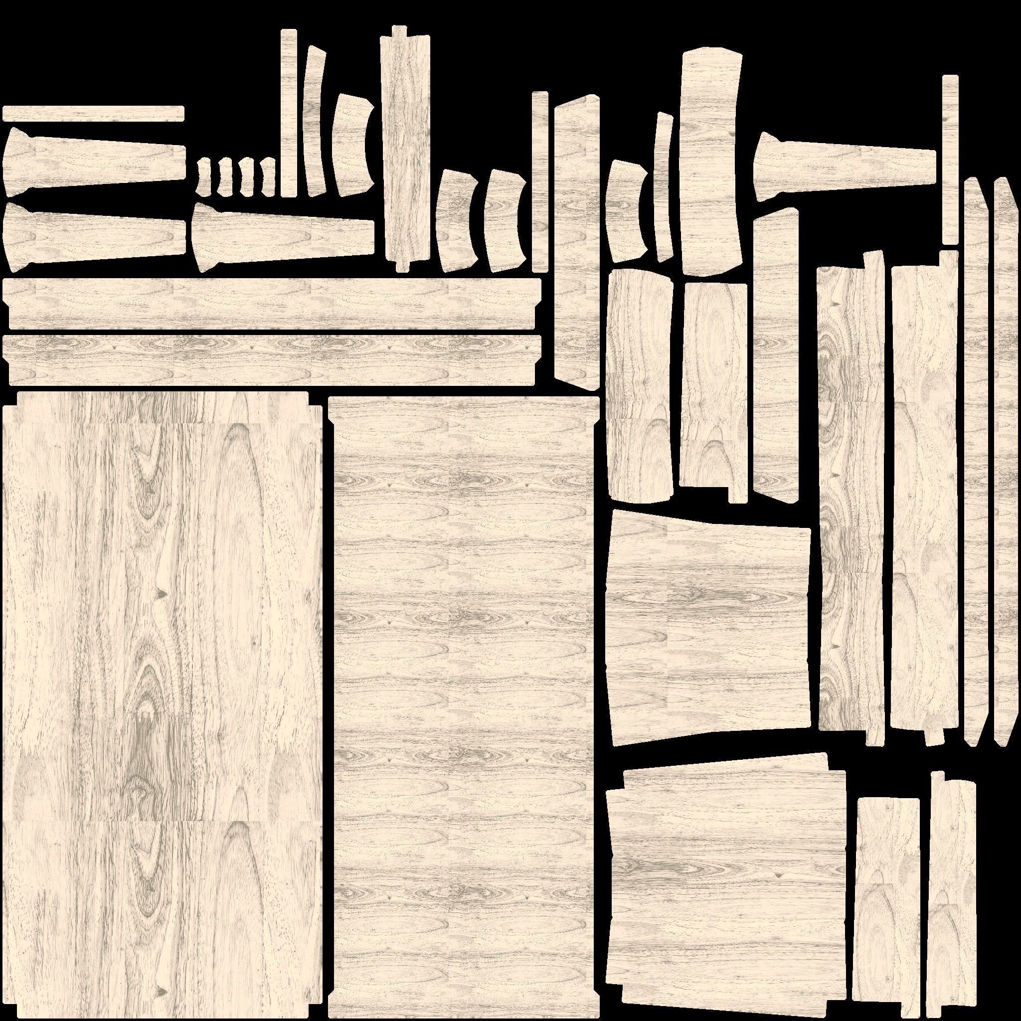 furniture set tables and chairs Low-poly 3D model_14