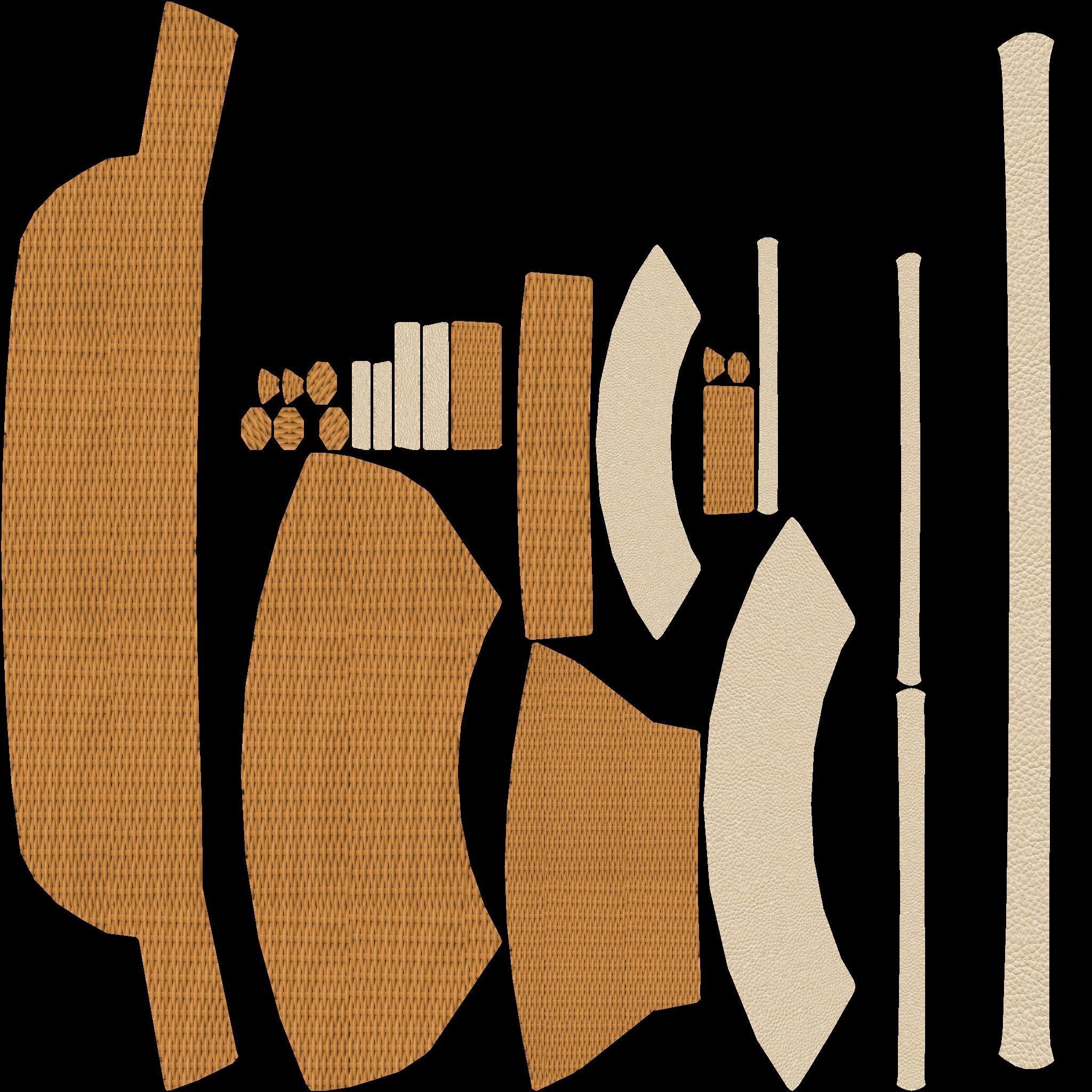 furniture set tables and chairs Low-poly 3D model_6