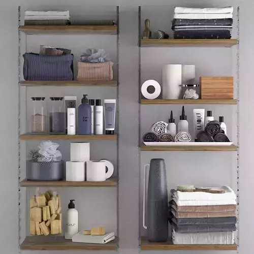 Bathroom set 8 shelves 3D model