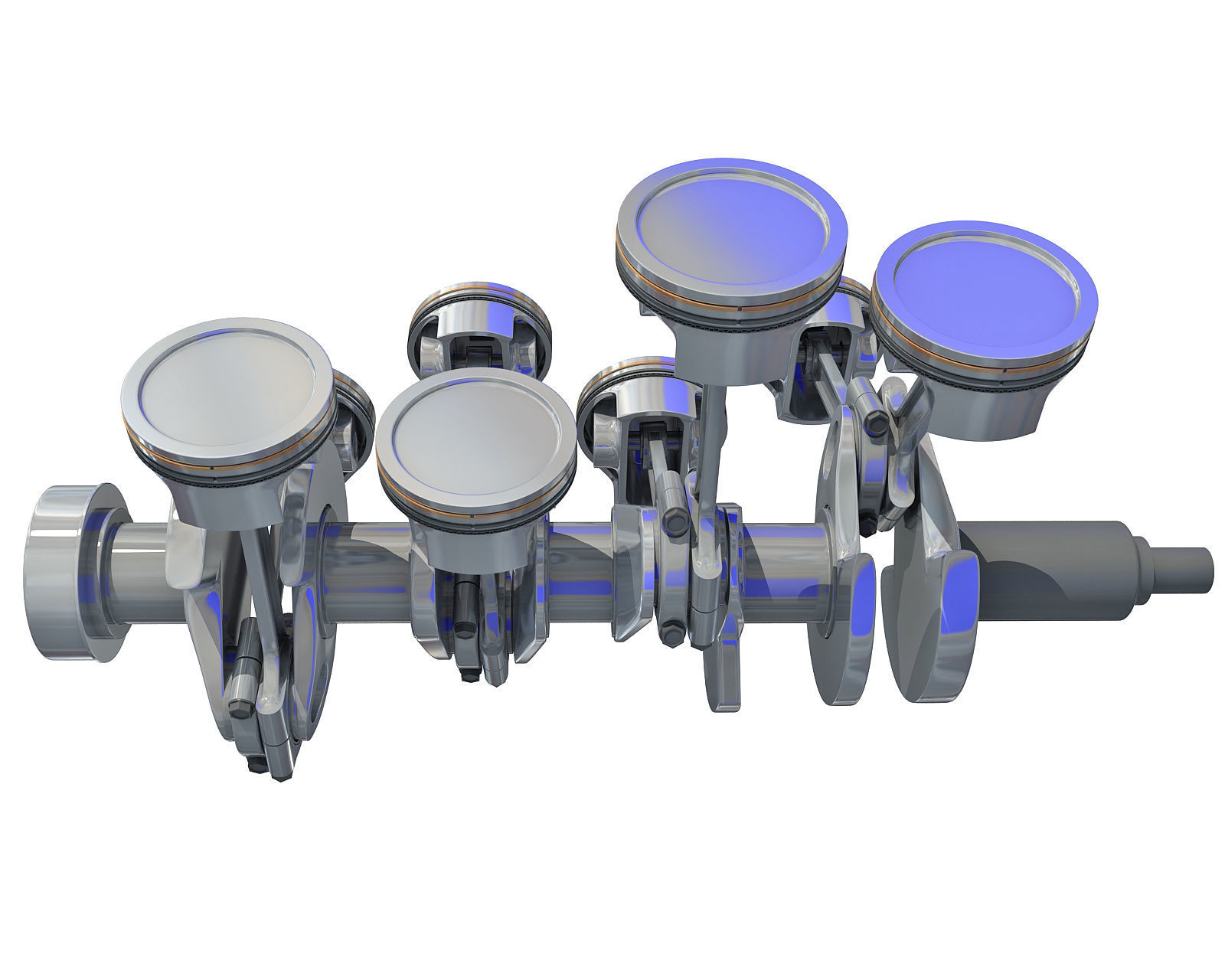 Animated V8 Engine Cylinders 3D model_3