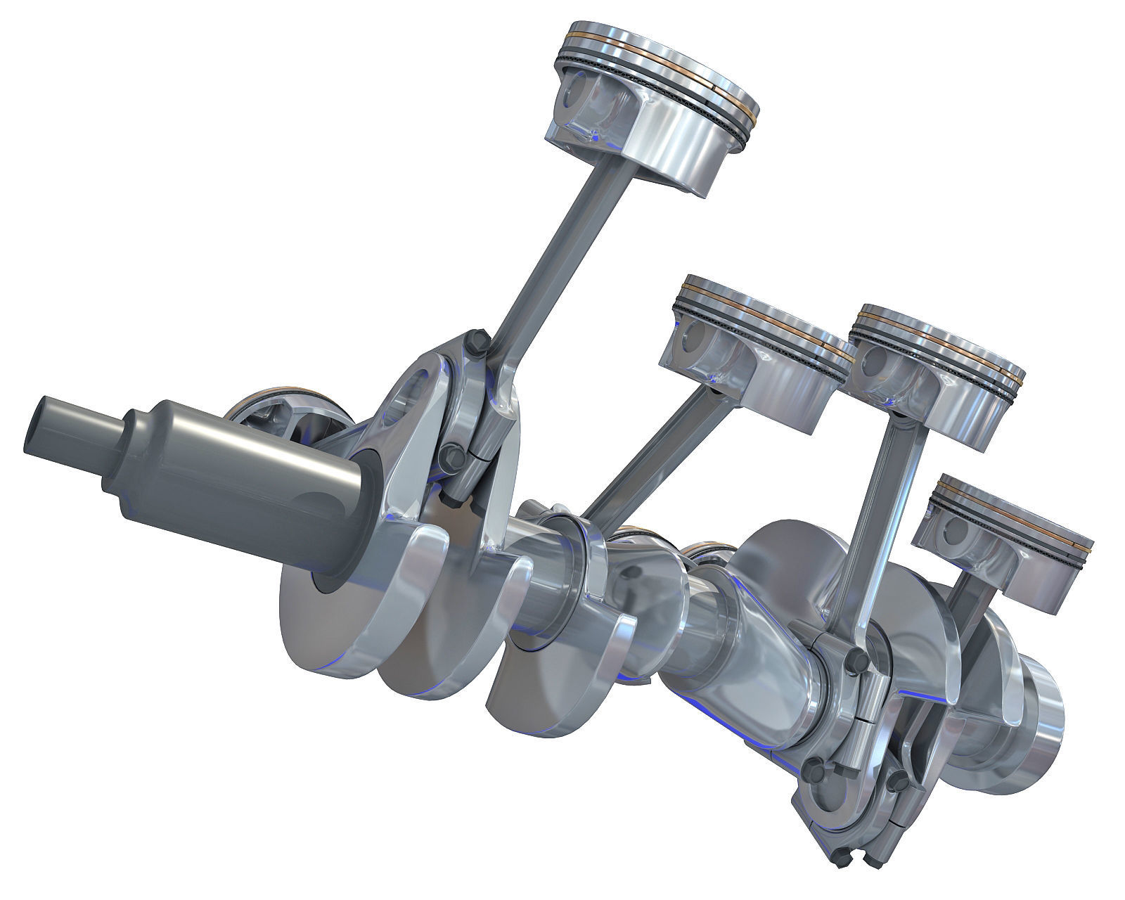 Animated V8 Engine Cylinders 3D model_9