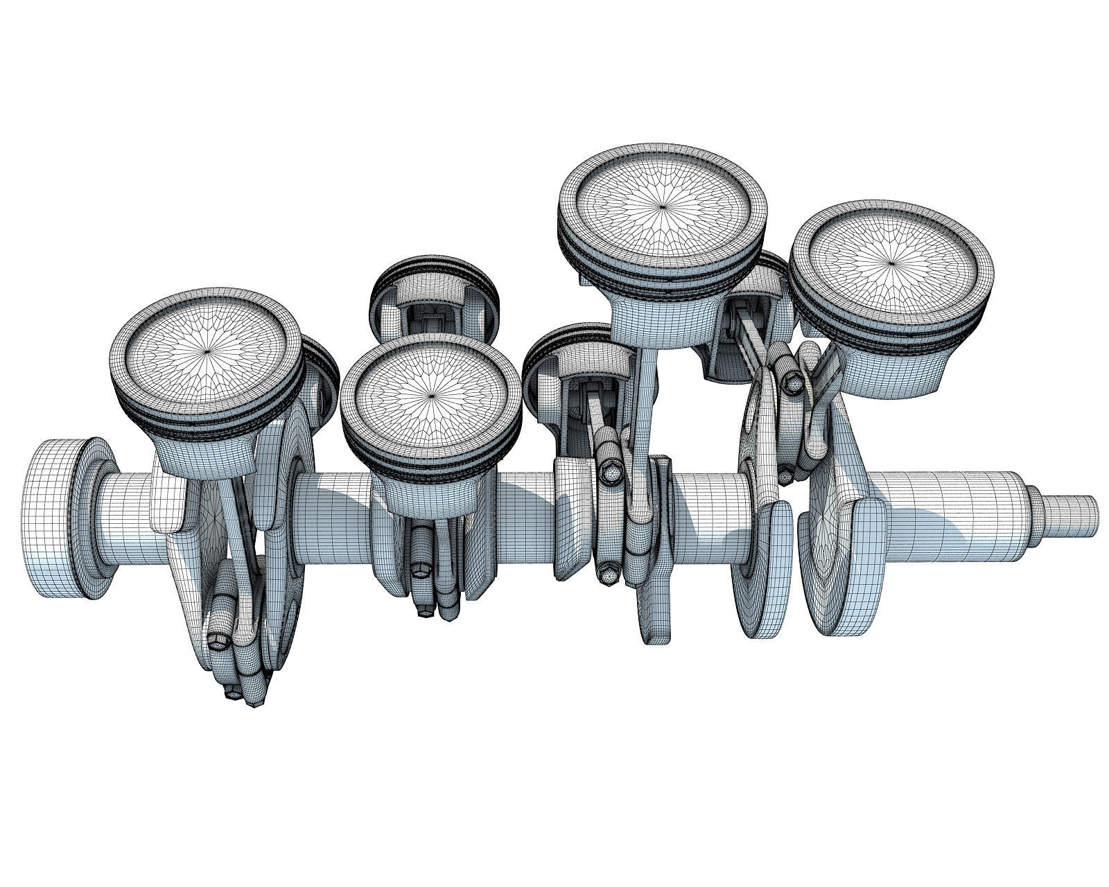 Animated V8 Engine Cylinders 3D model_12