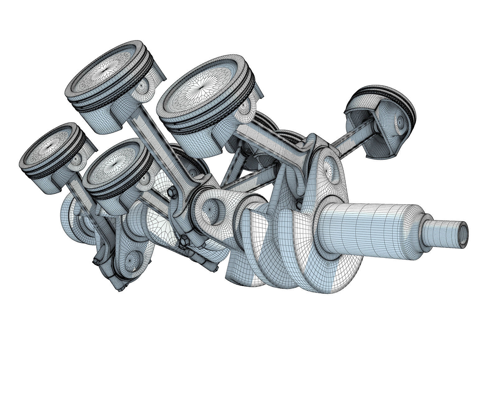 Animated V8 Engine Cylinders 3D model_14