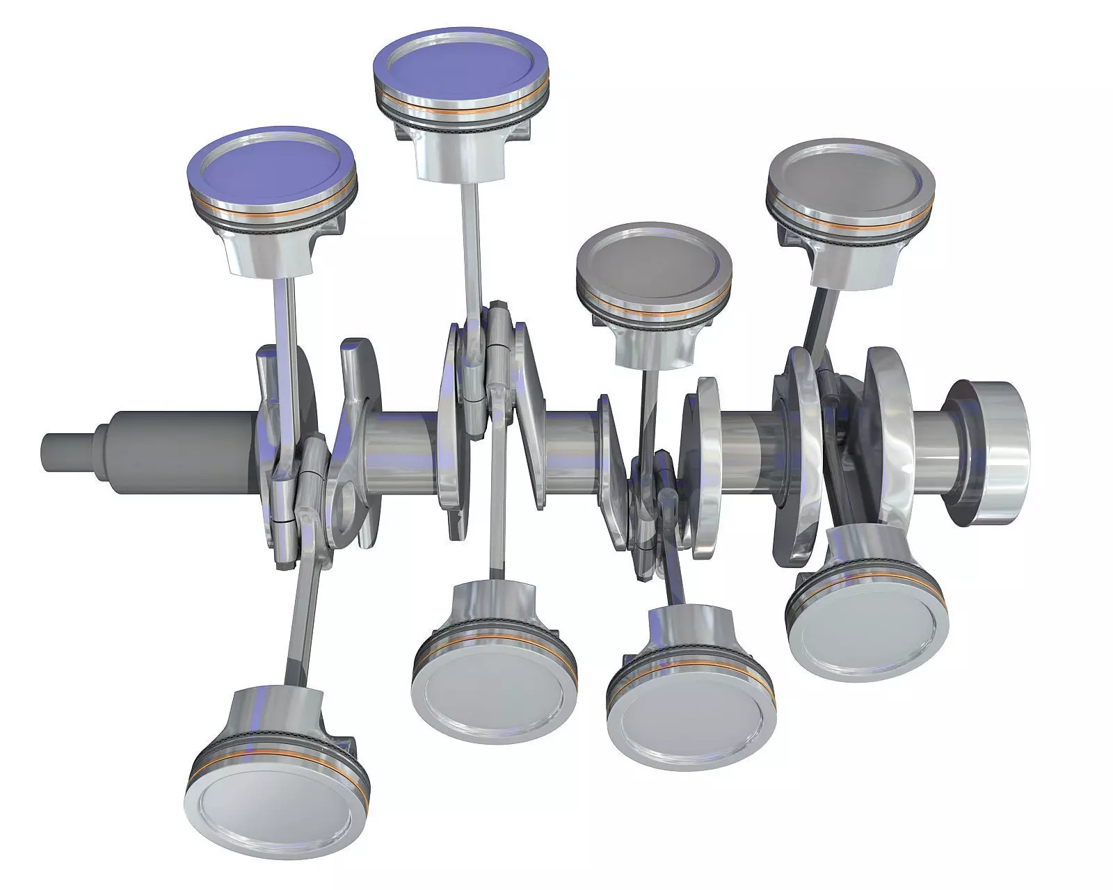 Animated V8 Engine Cylinders 3D model_0