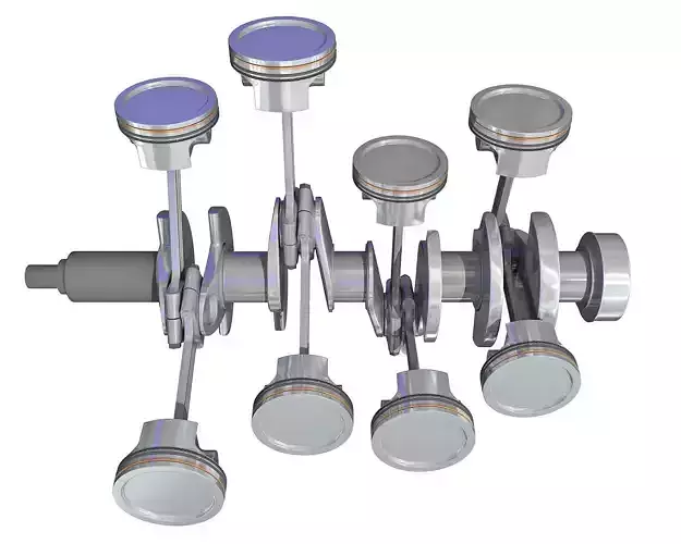 Animated V8 Engine Cylinders 3D model