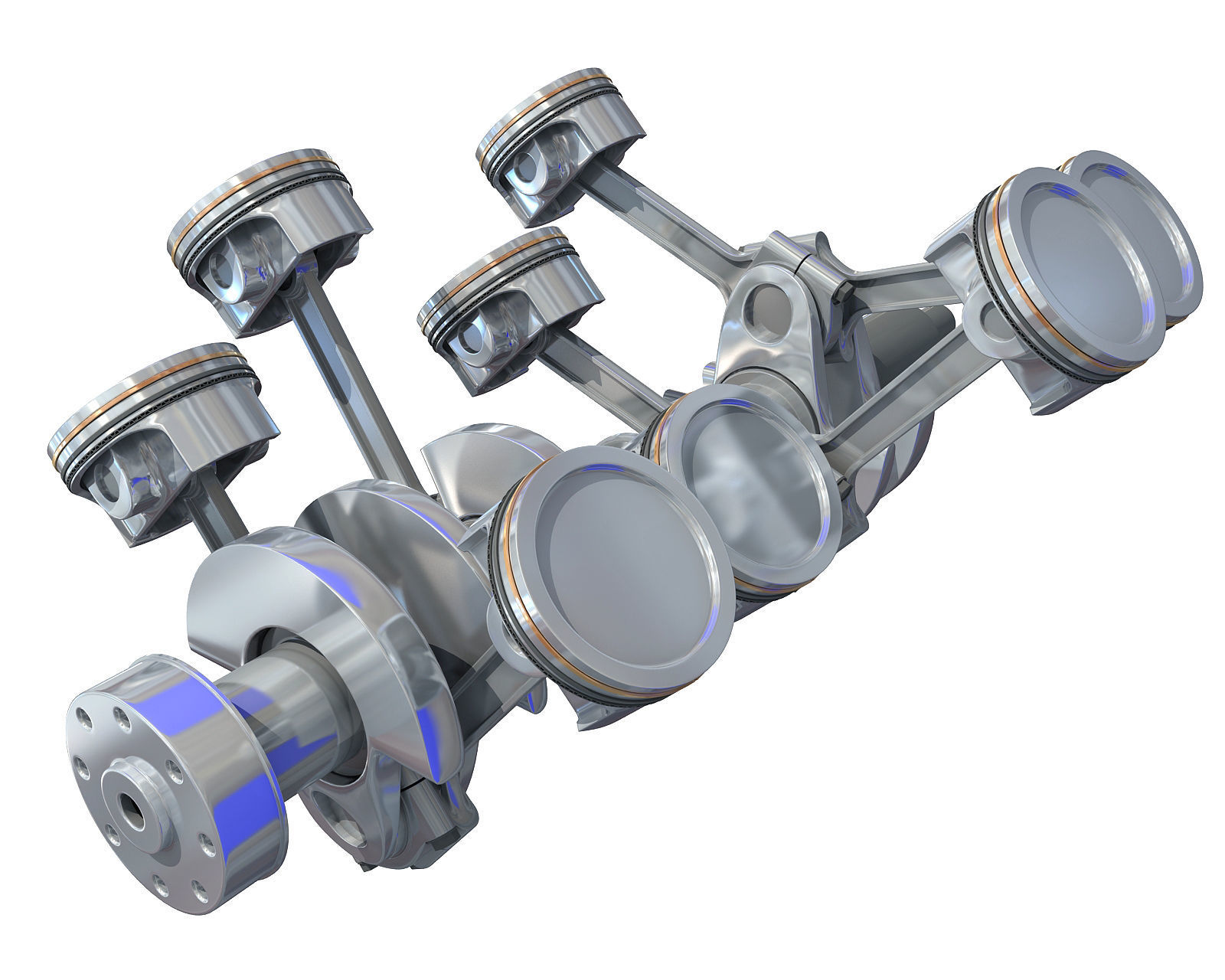 Animated V8 Engine Cylinders 3D model_2
