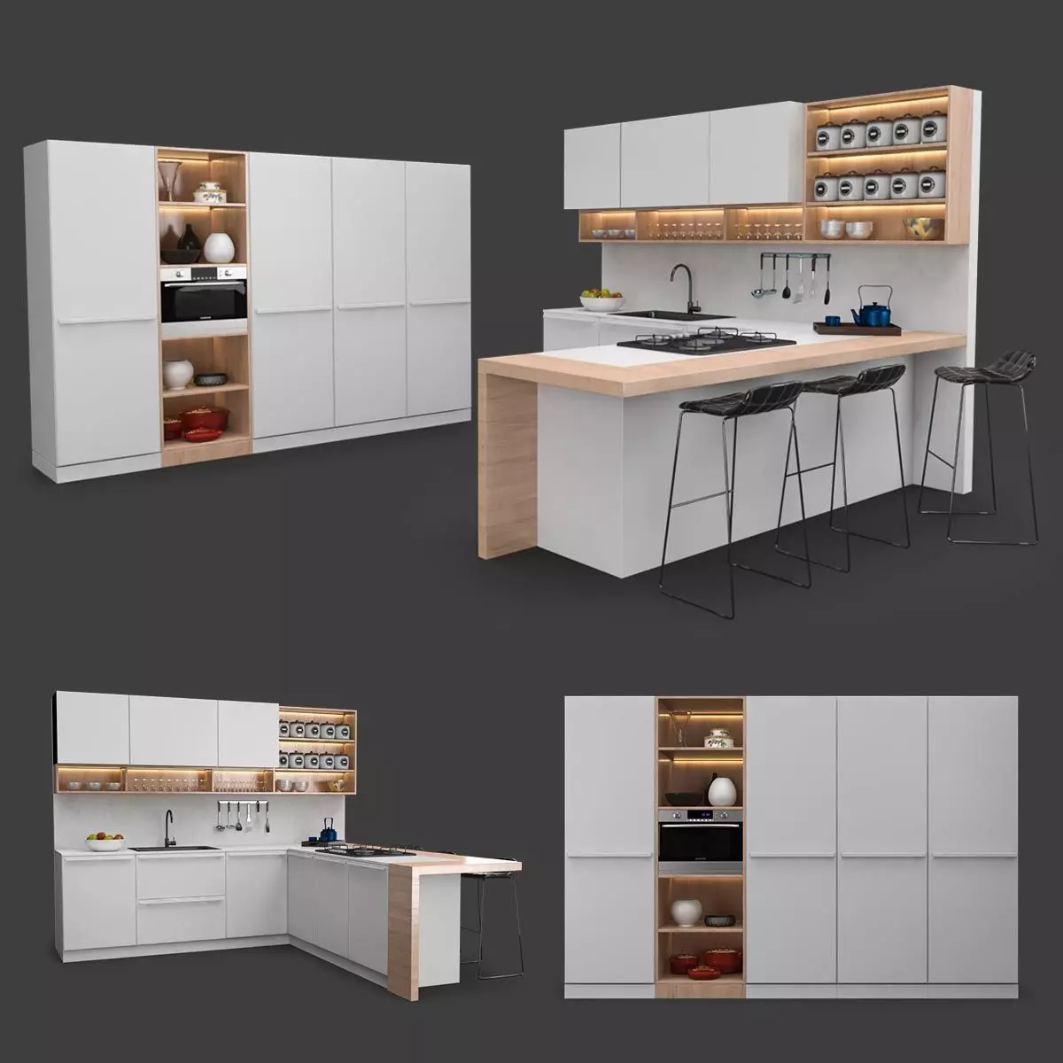 Modern kitchen set 3D model