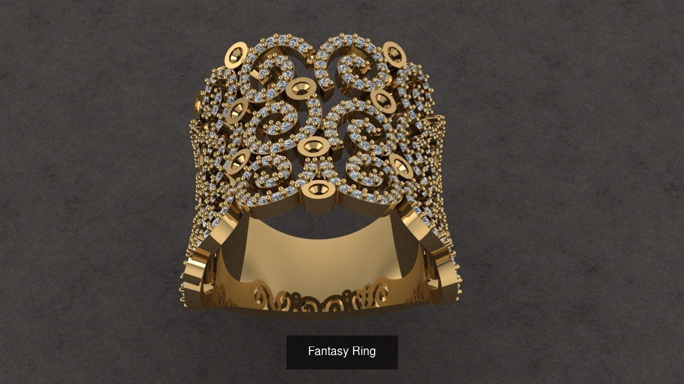  Fantasy Ring 3D Model Collection_9