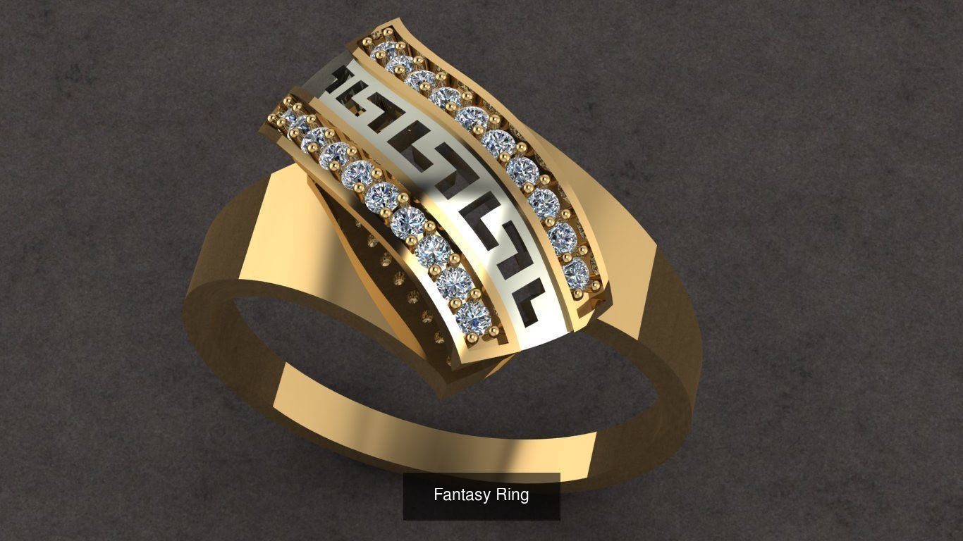  Fantasy Ring 3D Model Collection_3