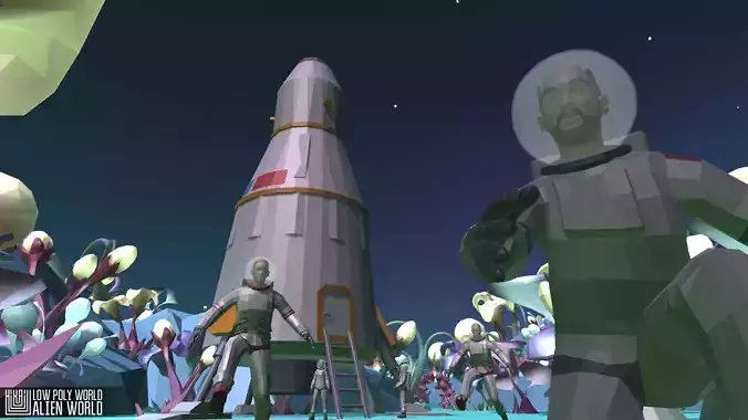 LOW POLY WORLD - ALIEN WORLD Low-poly 3D model